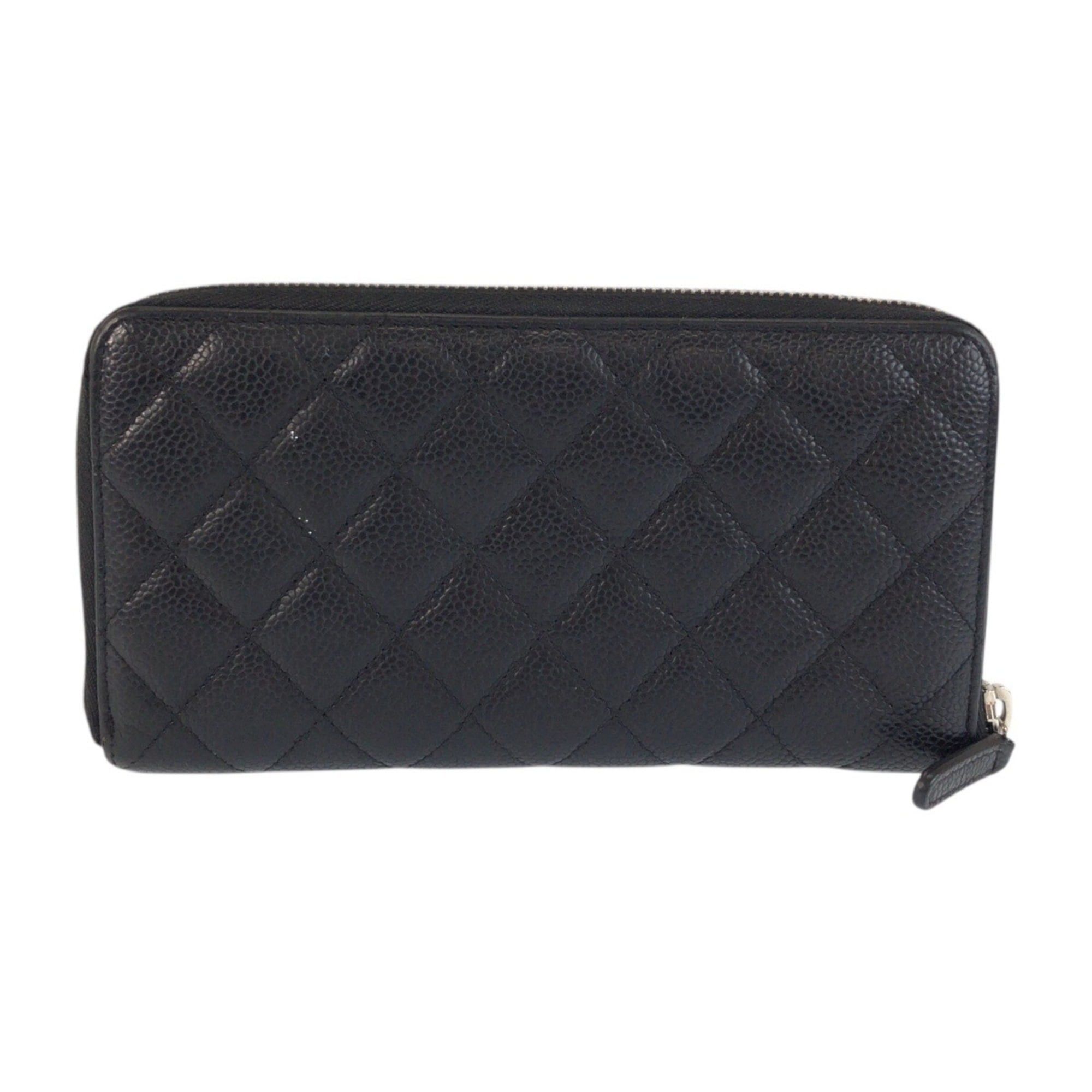 Chanel CHANEL Coco Mark Matelassé Black Leather Long Wallet with Silver Hardware for Women Size ONE SIZE - 2 Thumbnail