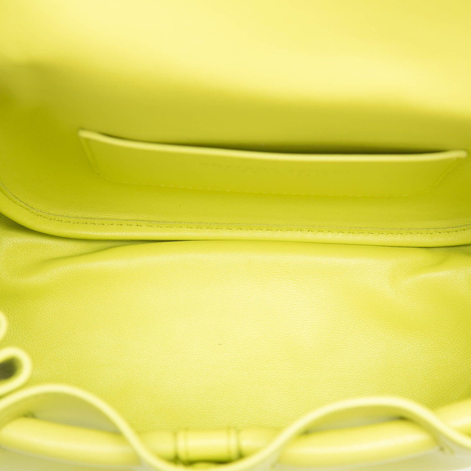 Bottega Veneta Bottega Veneta Beak Small Triangle Flap Shoulder Bag, Neon Yellow Leather, Women's. Size ONE SIZE - 4 Thumbnail