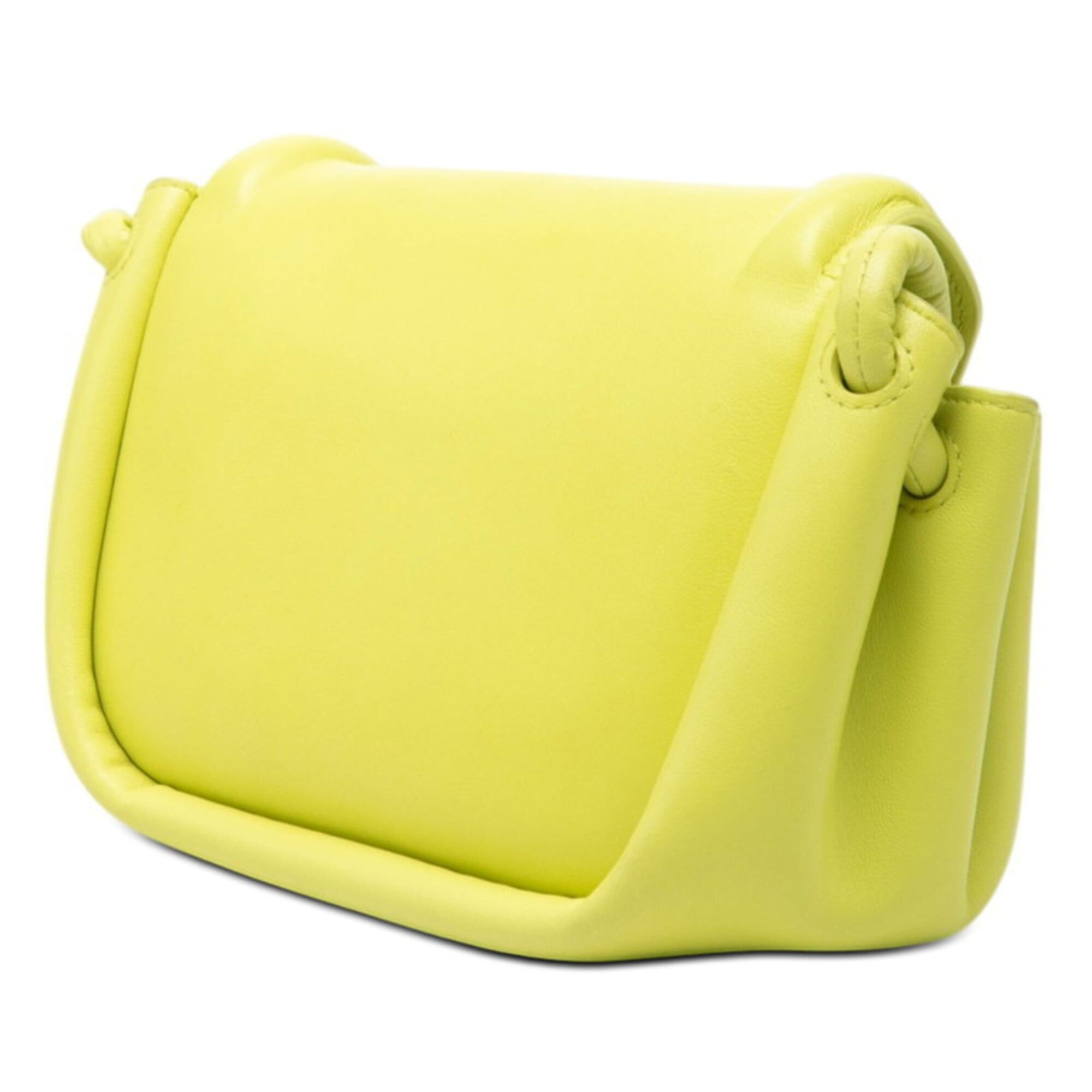 Bottega Veneta Bottega Veneta Beak Small Triangle Flap Shoulder Bag, Neon Yellow Leather, Women's. Size ONE SIZE - 2 Thumbnail