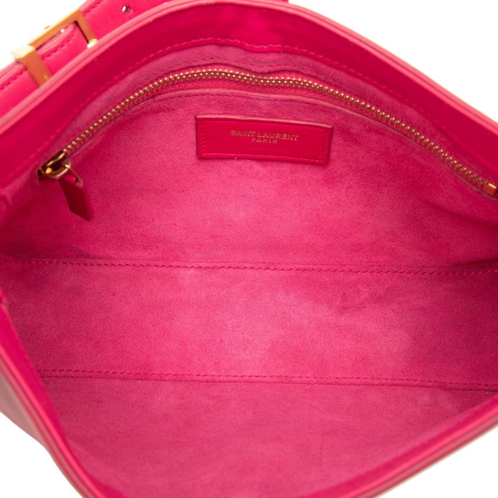 Saint Laurent Paris Saint Laurent Hobo Handbag Shoulder Bag Pink Leather Women's SAINT LAURENT Size ONE SIZE - 4 Thumbnail