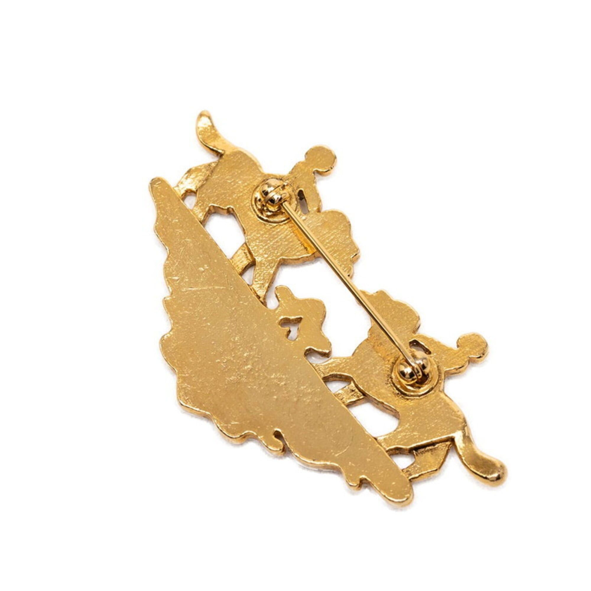 Hermes Hermes Girl and Dog Cloisonné Brooch, Gold Multicolor Plated, Women's Size ONE SIZE - 3 Thumbnail