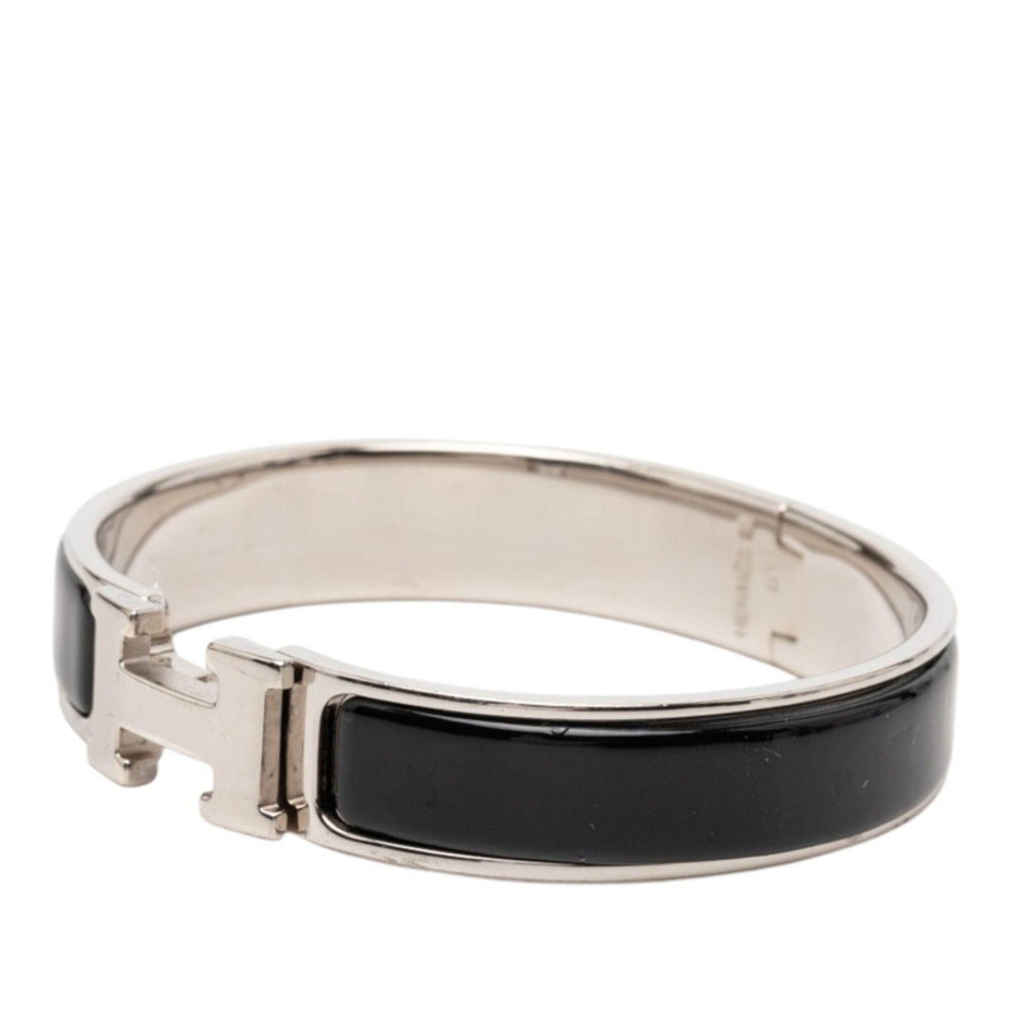 Hermes Hermes Click H PM Bracelet, Silver, Black Metal Enamel, Women's Size ONE SIZE - 2 Thumbnail