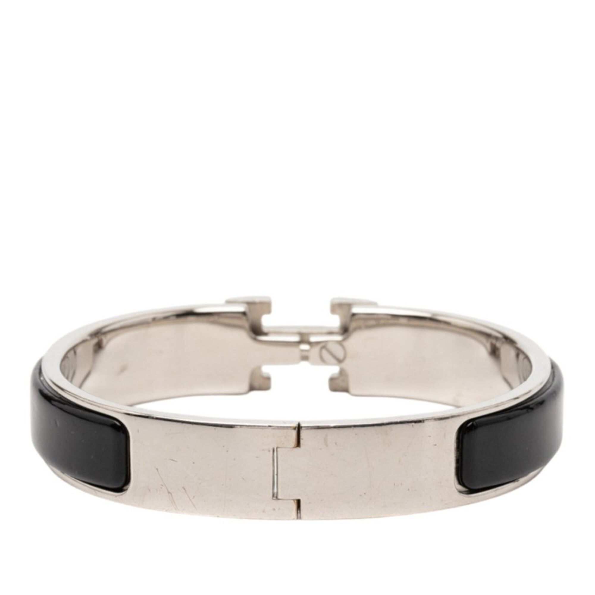 Hermes Hermes Click H PM Bracelet, Silver, Black Metal Enamel, Women's Size ONE SIZE - 3 Thumbnail