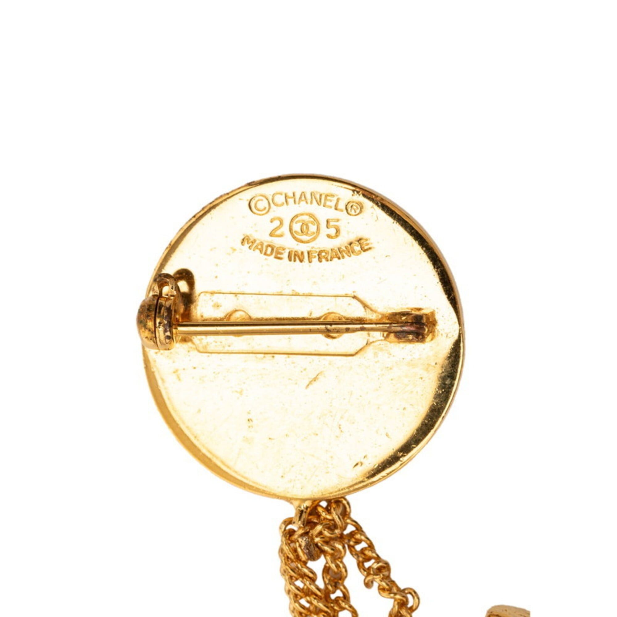 Chanel Chanel Vintage Coco Mark Matelassé Handbag Motif Brooch, Gold Plated, Women's CHANEL Size ONE SIZE - 3 Thumbnail