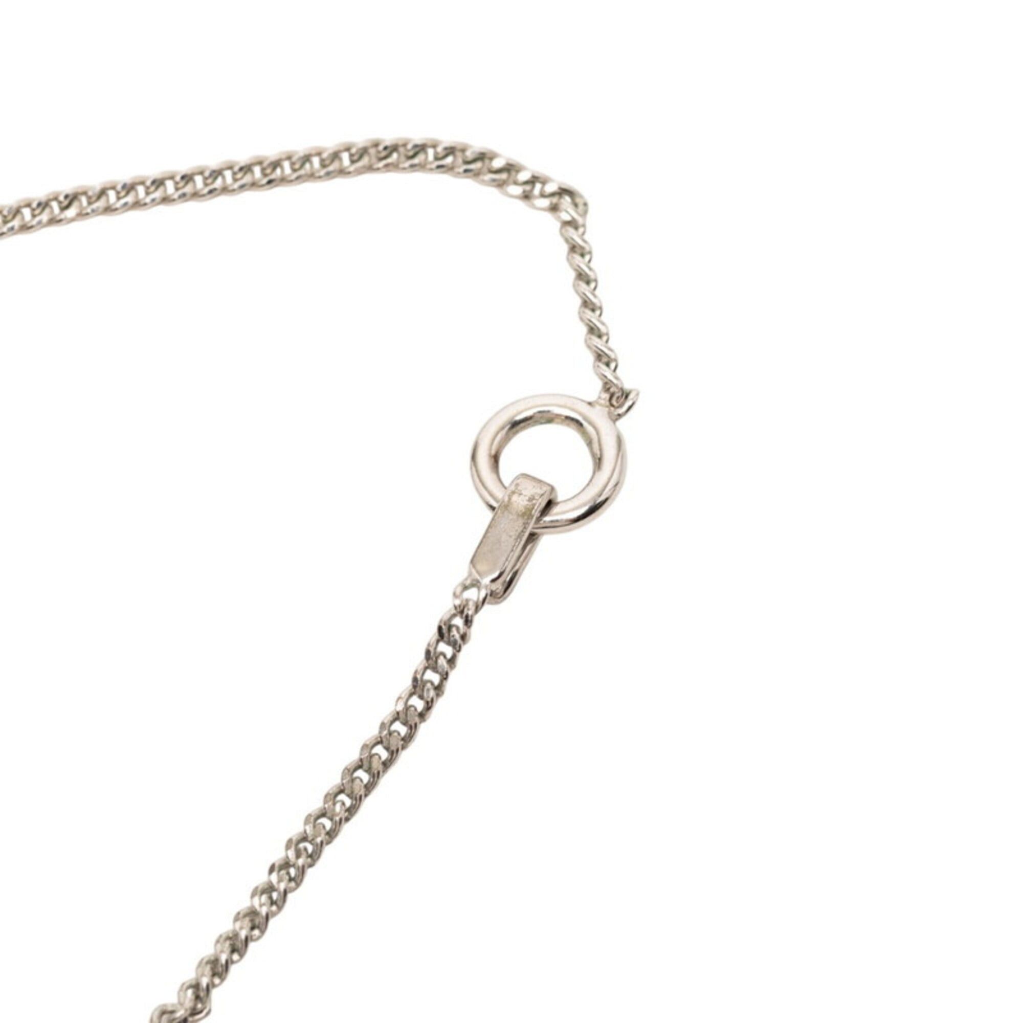Chanel Chanel Coco Mark Rhinestone Camellia Necklace, Black, Silver, Plastic, Metal, Women's. Size ONE SIZE - 4 Thumbnail