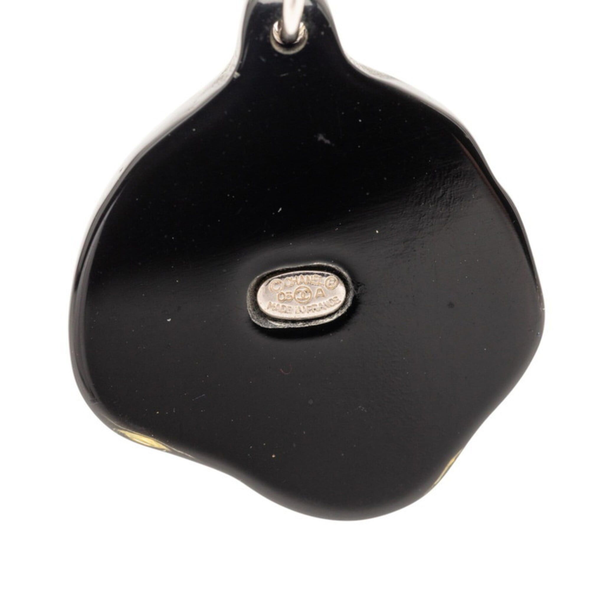 Chanel Chanel Coco Mark Rhinestone Camellia Necklace, Black, Silver, Plastic, Metal, Women's. Size ONE SIZE - 5 Thumbnail