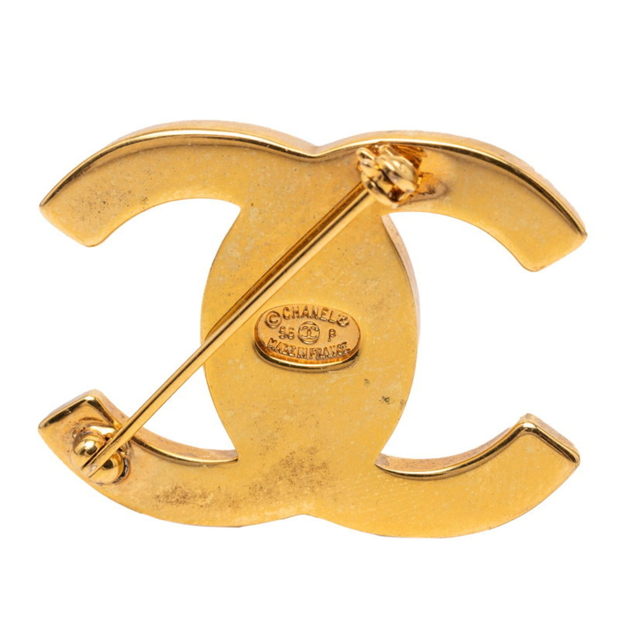Chanel Chanel Coco Mark Turnlock Logo Brooch 96P Gold Plated Women's CHANEL Size ONE SIZE - 3 Thumbnail