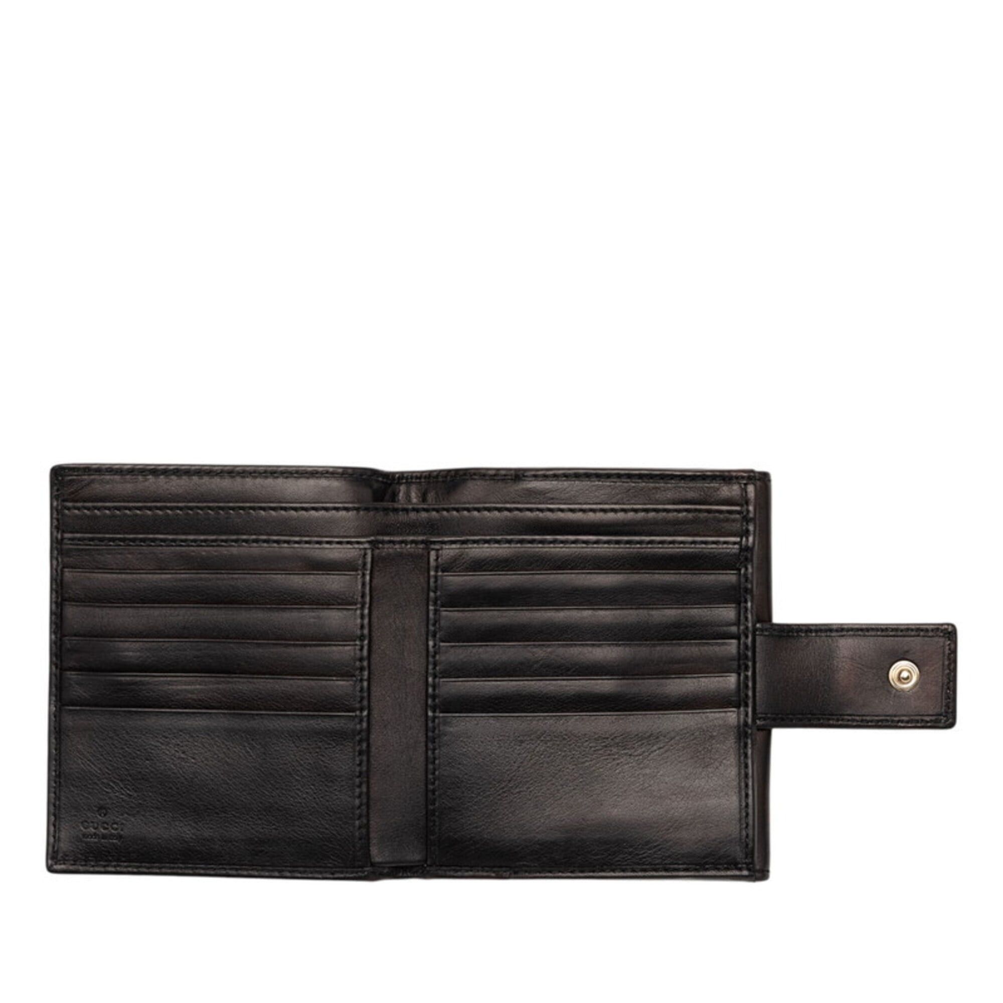 Gucci Gucci Bi-fold Wallet 181896 Black Leather Women's GUCCI Size ONE SIZE - 4 Thumbnail