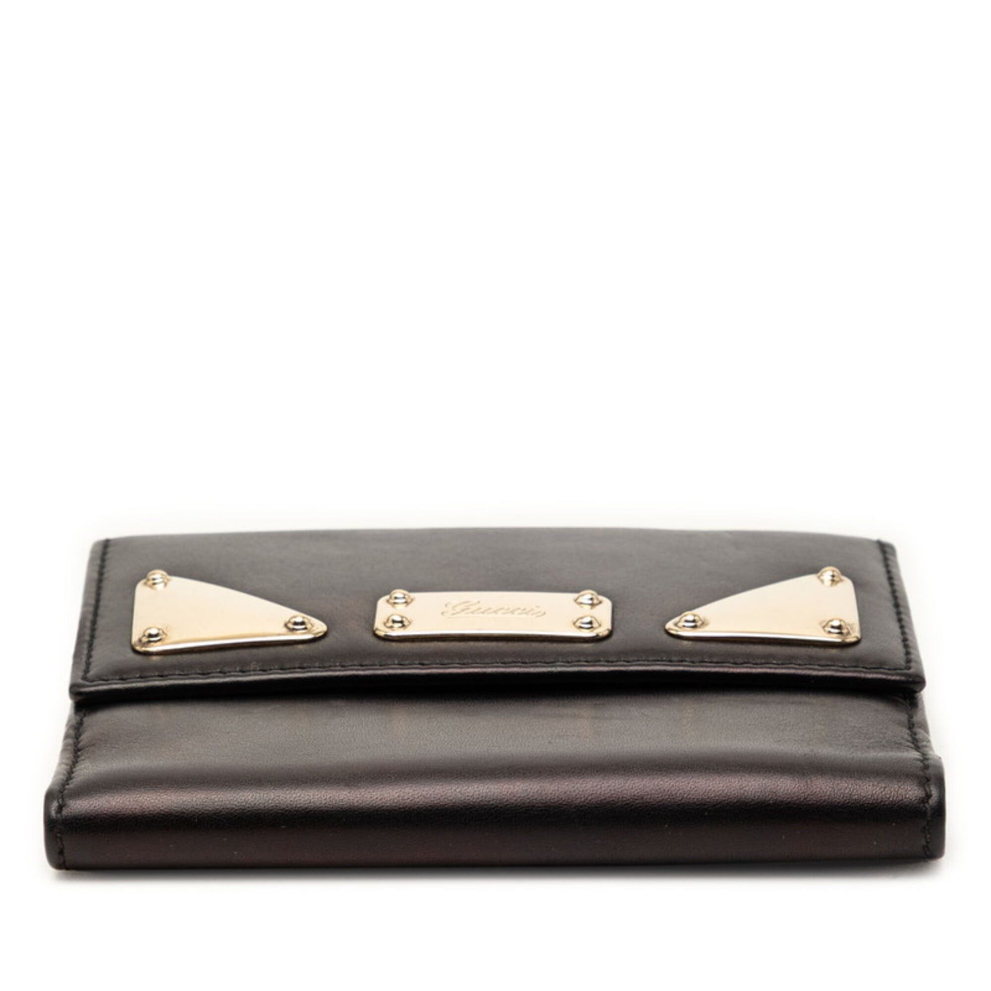 Gucci Gucci Bi-fold Wallet 181896 Black Leather Women's GUCCI Size ONE SIZE - 3 Thumbnail