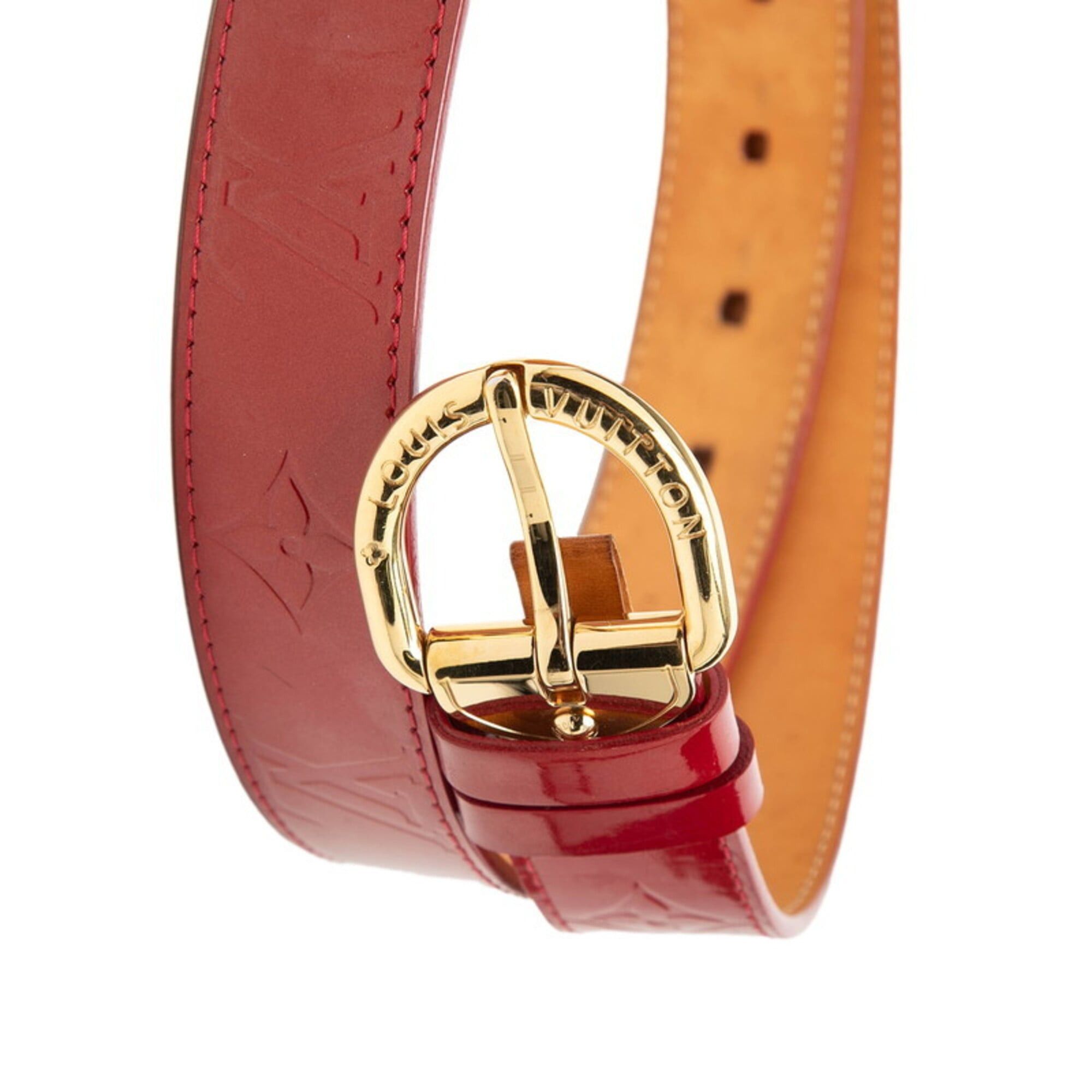 Louis Vuitton Louis Vuitton Monogram Vernis Belt, Size: 80 32, M6980, Pomme d'Amour Red Patent Leather, Women's, LOUIS VUITTON Size ONE SIZE - 4 Thumbnail