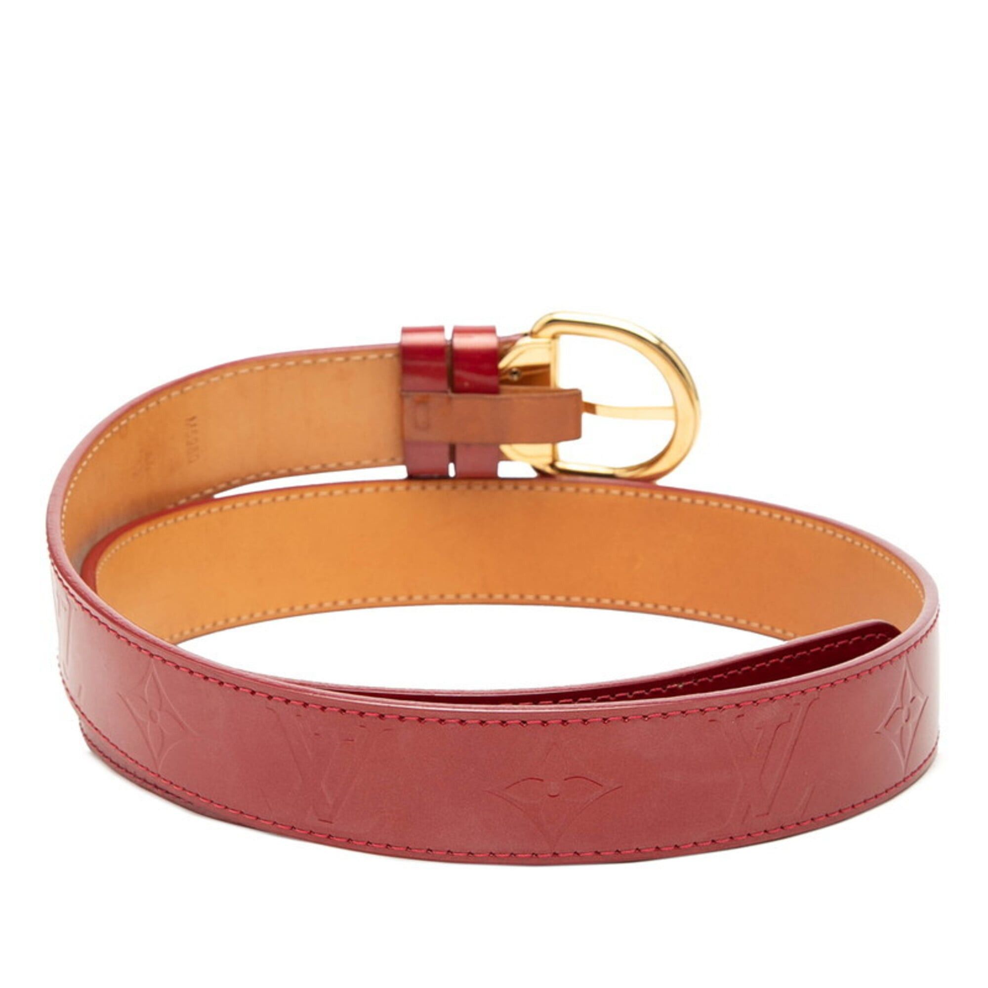 Louis Vuitton Louis Vuitton Monogram Vernis Belt, Size: 80 32, M6980, Pomme d'Amour Red Patent Leather, Women's, LOUIS VUITTON Size ONE SIZE - 3 Thumbnail