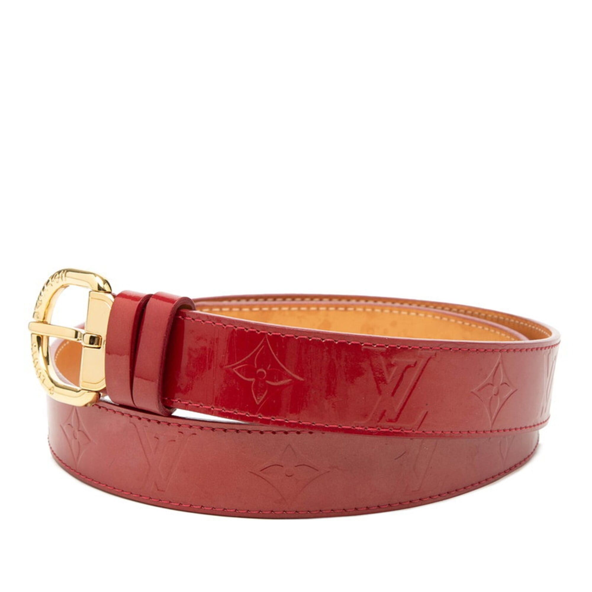 Louis Vuitton Louis Vuitton Monogram Vernis Belt, Size: 80 32, M6980, Pomme d'Amour Red Patent Leather, Women's, LOUIS VUITTON Size ONE SIZE - 2 Thumbnail