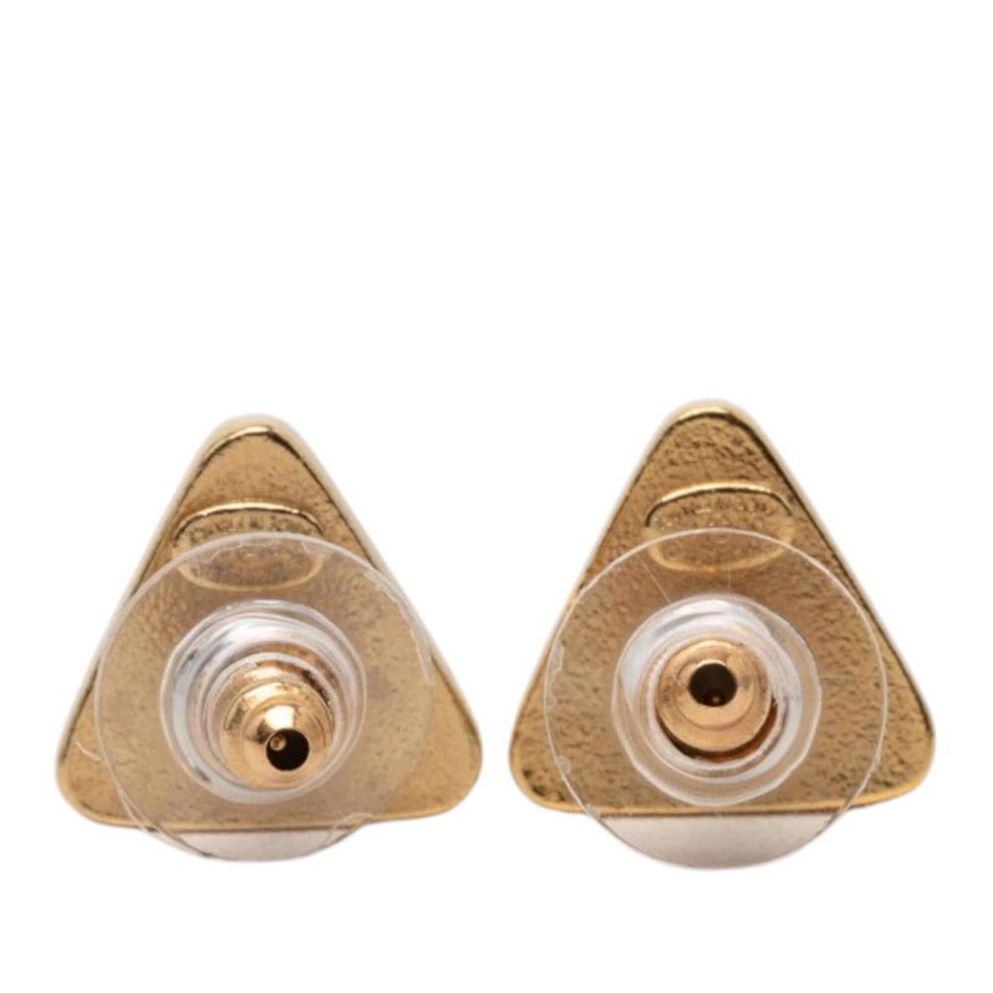 Chanel Chanel Coco Mark Logo Triangle Earrings 00C Plated Women's CHANEL Size ONE SIZE - 2 Thumbnail