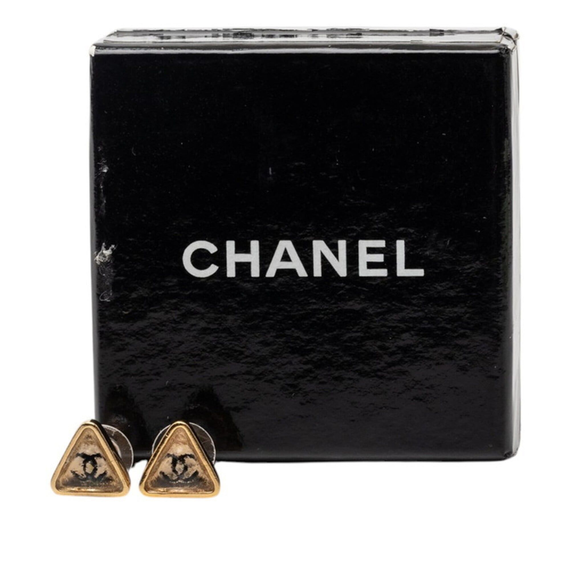 Chanel Chanel Coco Mark Logo Triangle Earrings 00C Plated Women's CHANEL Size ONE SIZE - 4 Thumbnail