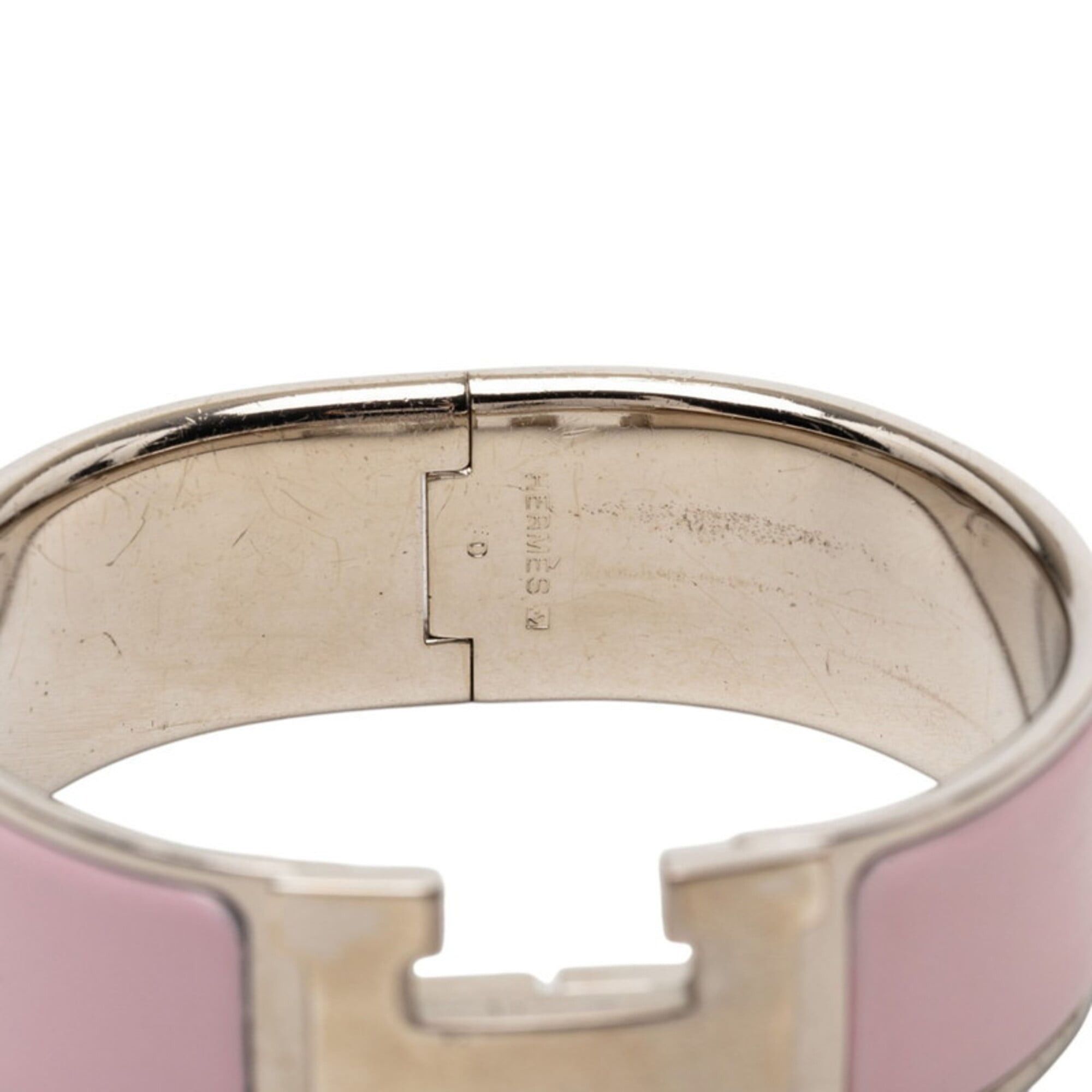 Hermes Hermes Clic Clac H PM Bracelet, Silver and Pink Metal Enamel, Women's. Size ONE SIZE - 5 Thumbnail