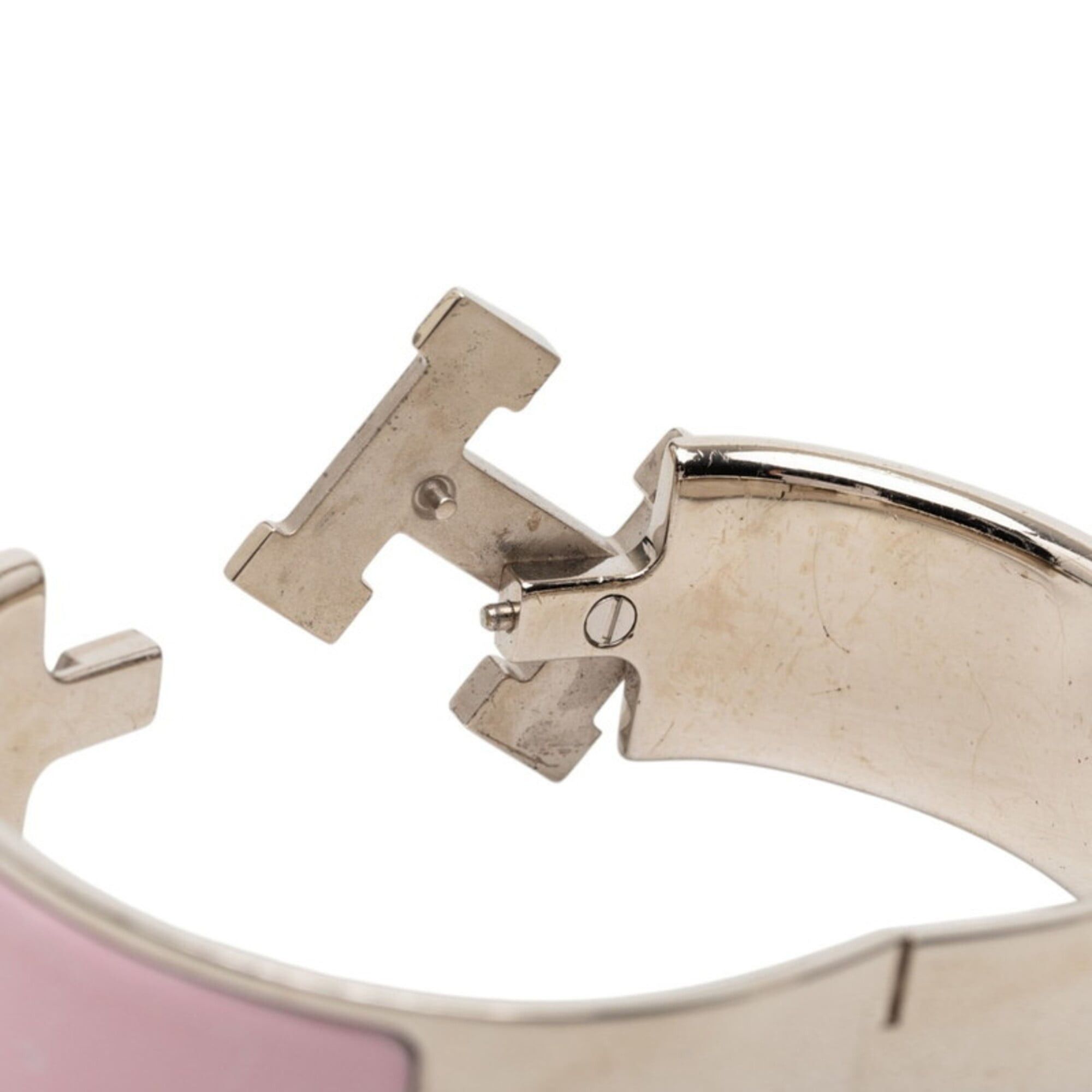 Hermes Hermes Clic Clac H PM Bracelet, Silver and Pink Metal Enamel, Women's. Size ONE SIZE - 4 Thumbnail
