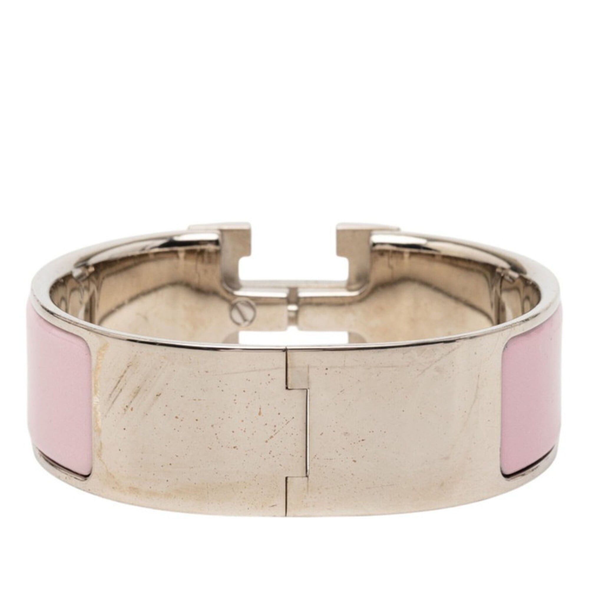 Hermes Hermes Clic Clac H PM Bracelet, Silver and Pink Metal Enamel, Women's. Size ONE SIZE - 3 Thumbnail