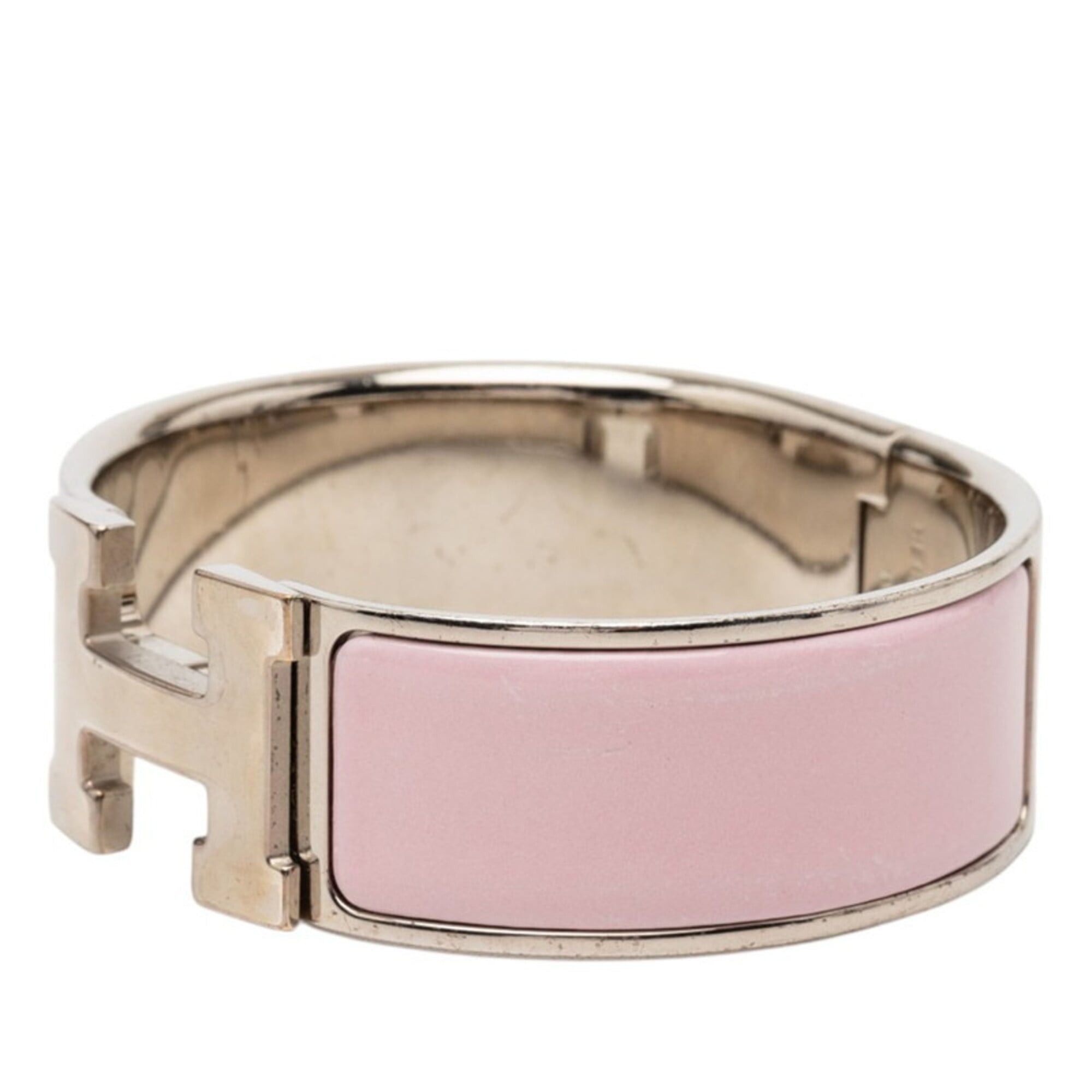 Hermes Hermes Clic Clac H PM Bracelet, Silver and Pink Metal Enamel, Women's. Size ONE SIZE - 2 Thumbnail