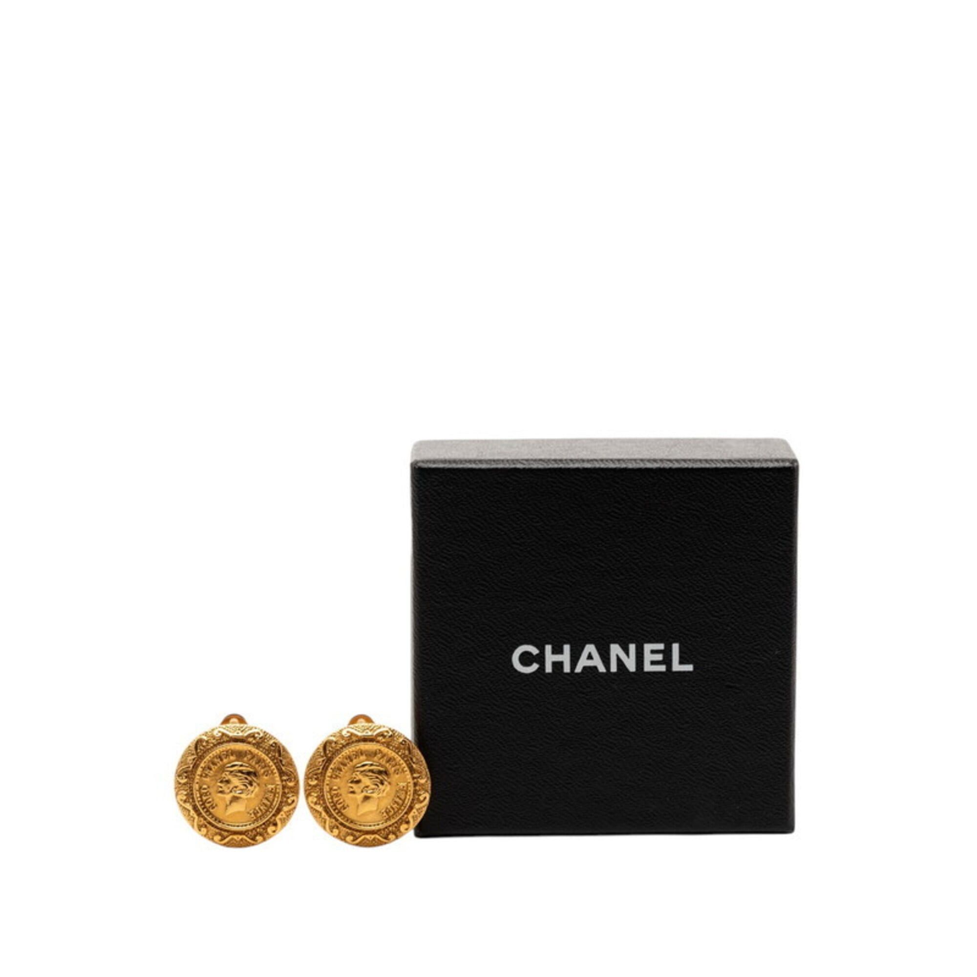 Chanel Chanel Vintage Coin Motif Earrings, Gold Plated, Women's. Size ONE SIZE - 4 Thumbnail