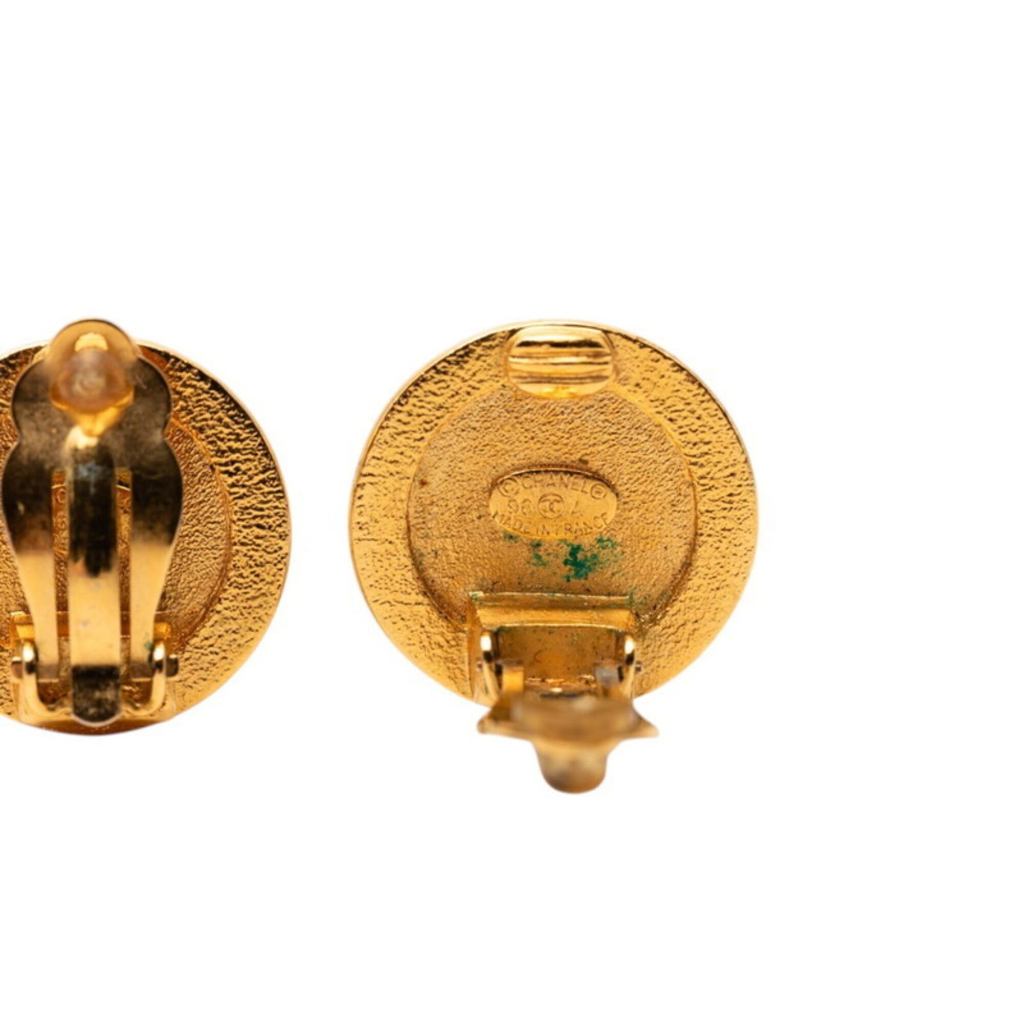Chanel Chanel Vintage Coin Motif Earrings, Gold Plated, Women's. Size ONE SIZE - 3 Thumbnail