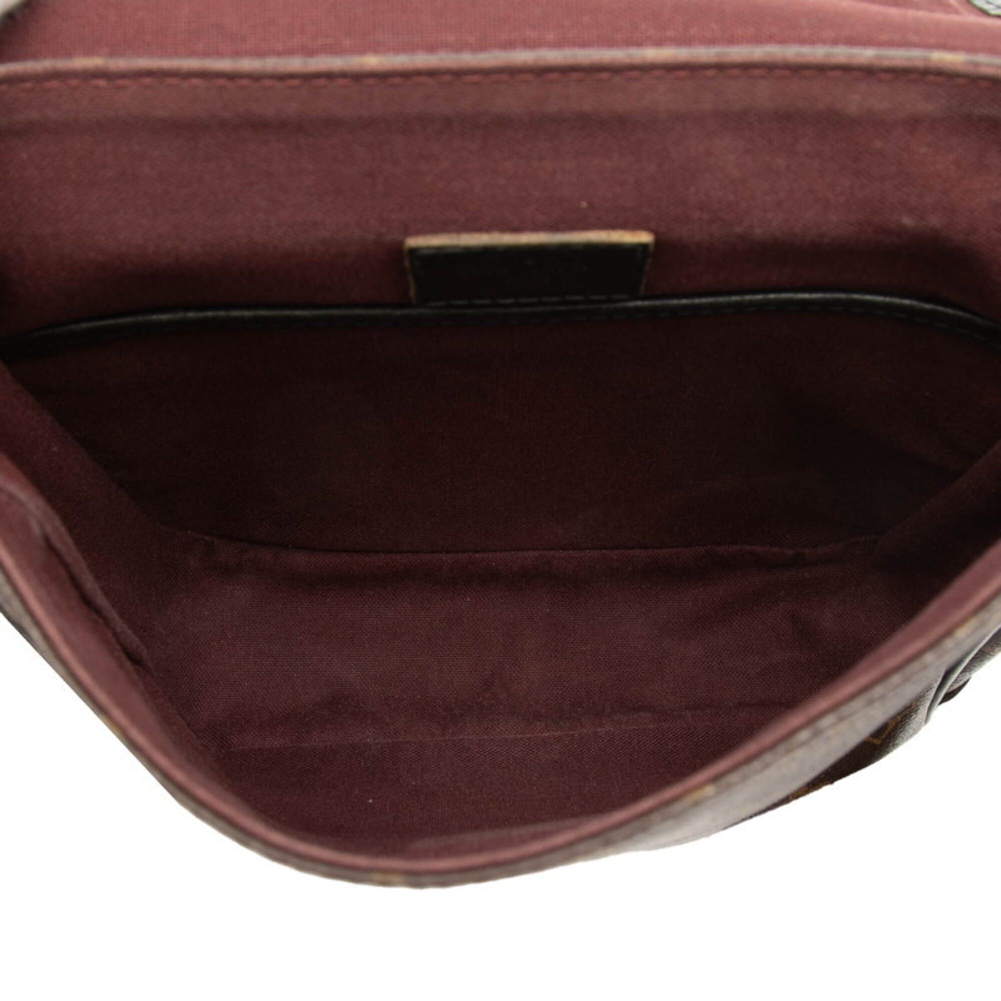 Louis Vuitton Louis Vuitton Monogram Macassar Bass PM Crossbody Shoulder Bag M56717 Brown Black Leather Women's LOUIS VUITTON Size ONE SIZE - 4 Thumbnail