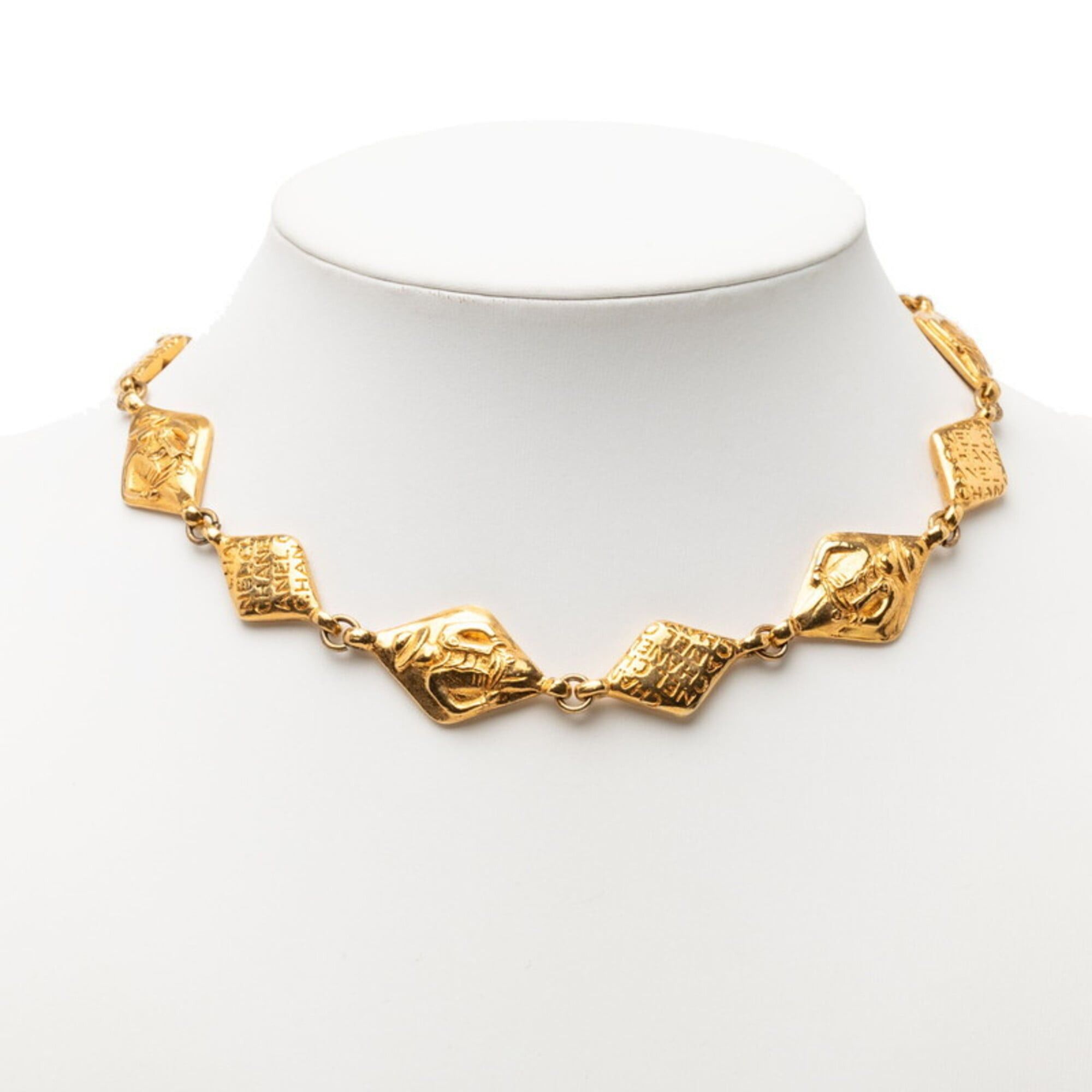 Chanel Chanel Mademoiselle Matelassé Diamond-Shaped Necklace, Gold Plated, Women's. Size ONE SIZE - 6 Thumbnail
