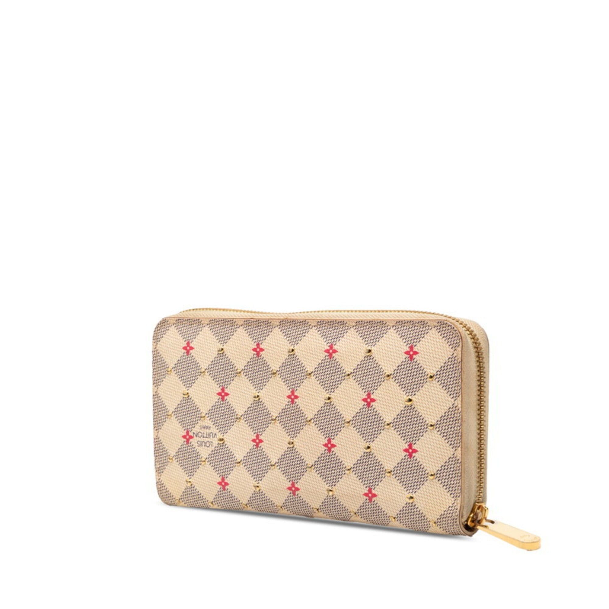 Louis Vuitton Louis Vuitton Damier Azur Zippy Wallet Studded Long Round Zipper N64615 White Pink Women's LOUIS VUITTON Size ONE SIZE - 2 Thumbnail