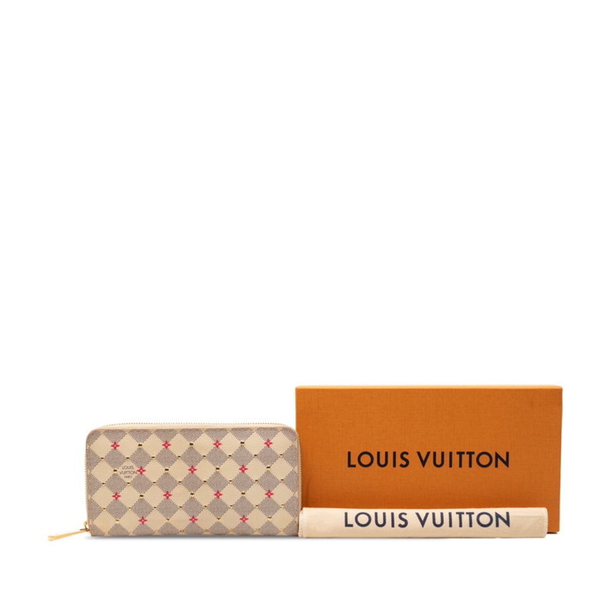 Louis Vuitton Louis Vuitton Damier Azur Zippy Wallet Studded Long Round Zipper N64615 White Pink Women's LOUIS VUITTON Size ONE SIZE - 8 Thumbnail