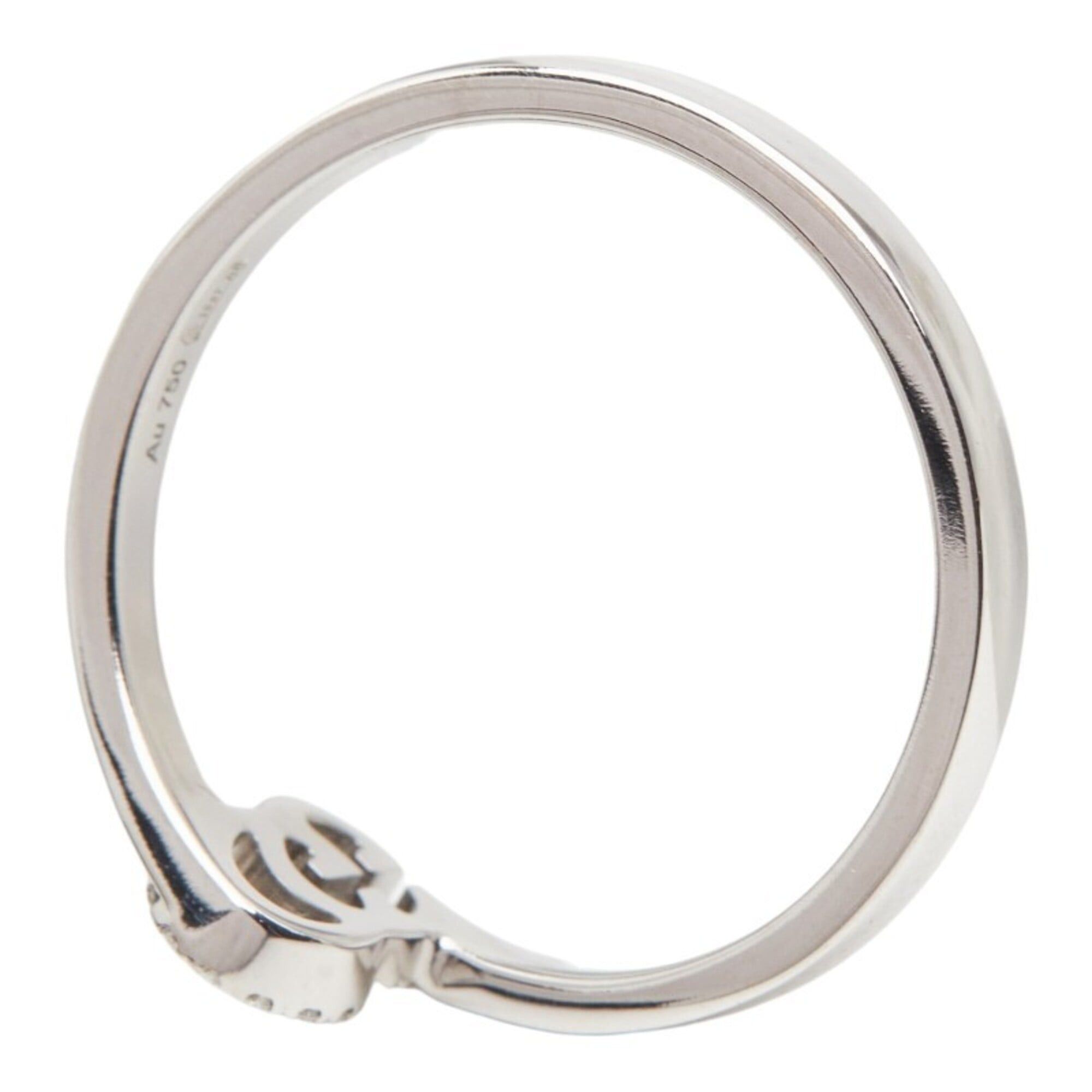 Gucci Gucci GG Running Ring, Size 13, 18KWG White Gold, Diamond, Au 750, Women's, GUCCI Size ONE SIZE - 5 Thumbnail
