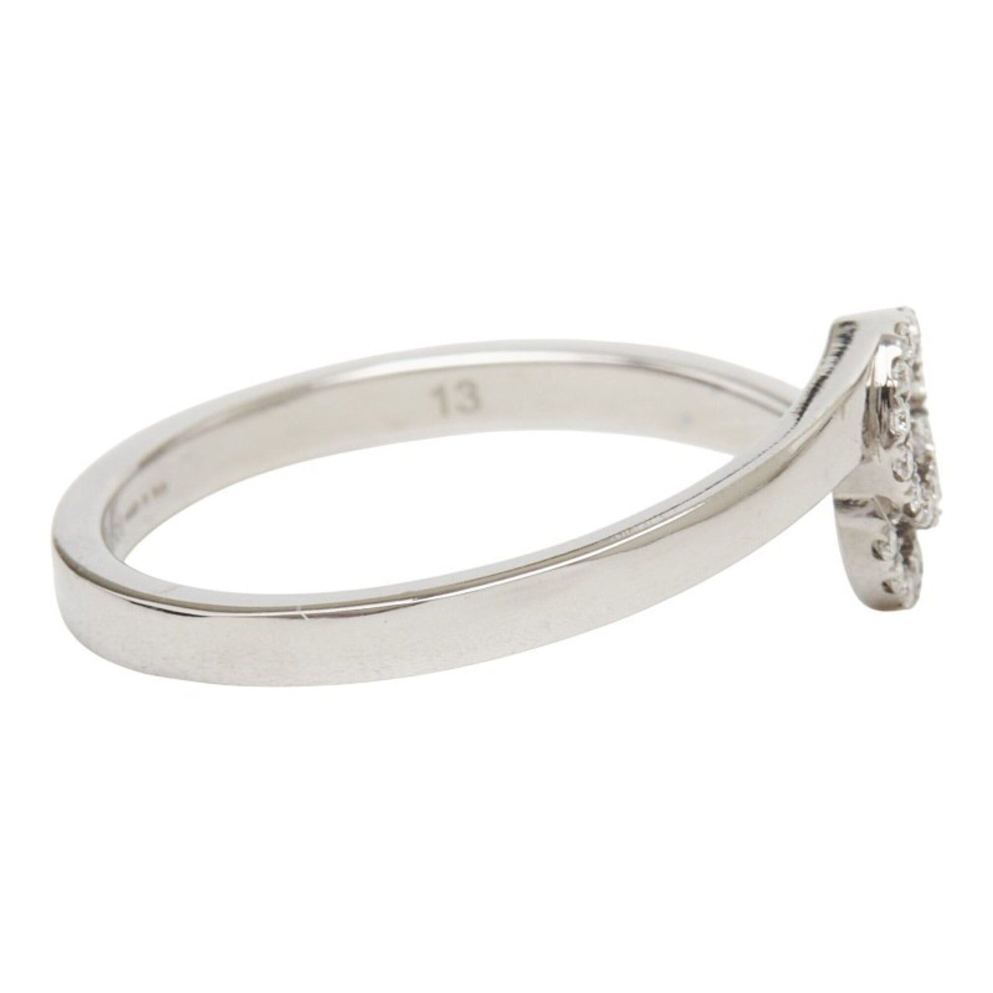 Gucci Gucci GG Running Ring, Size 13, 18KWG White Gold, Diamond, Au 750, Women's, GUCCI Size ONE SIZE - 4 Thumbnail