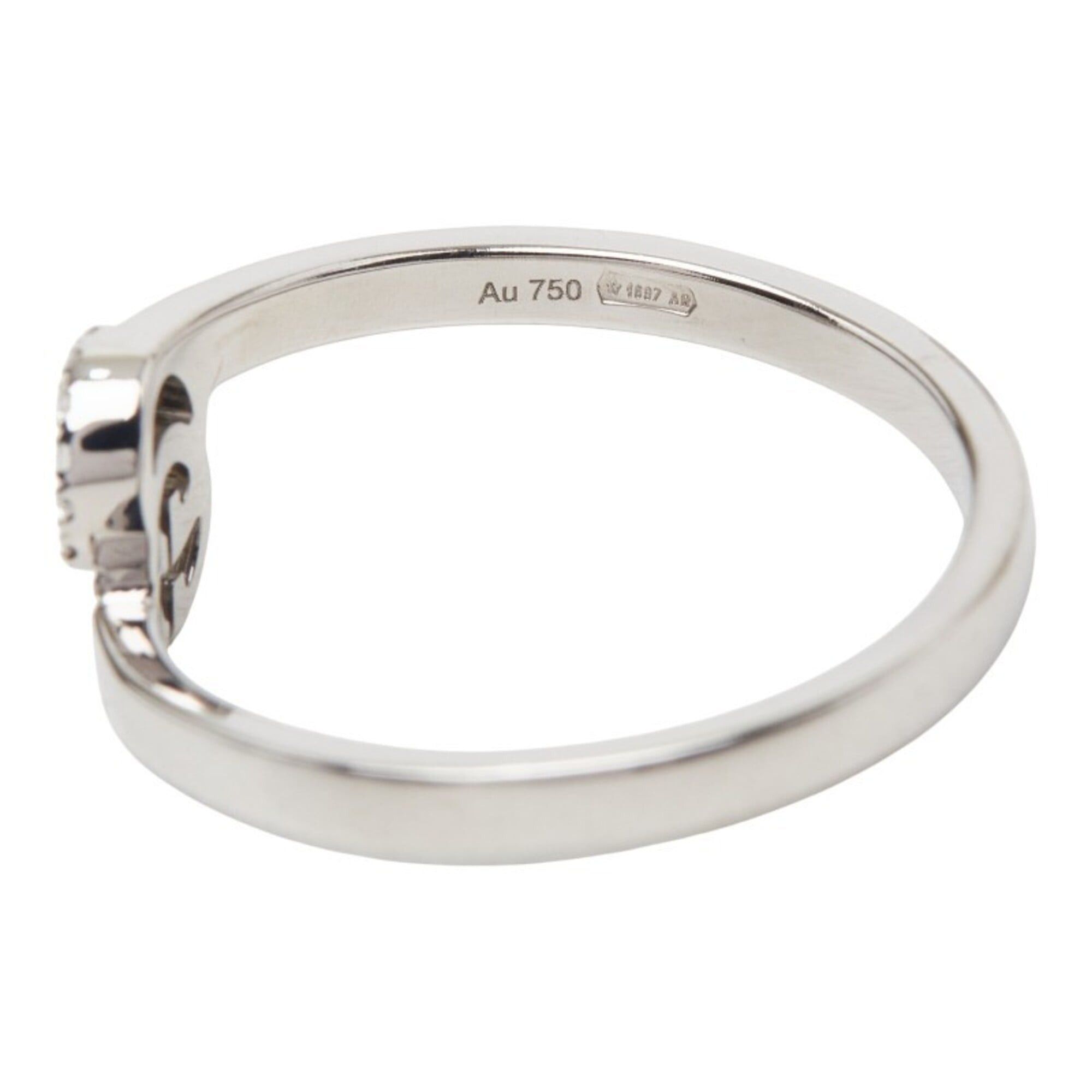 Gucci Gucci GG Running Ring, Size 13, 18KWG White Gold, Diamond, Au 750, Women's, GUCCI Size ONE SIZE - 7 Thumbnail