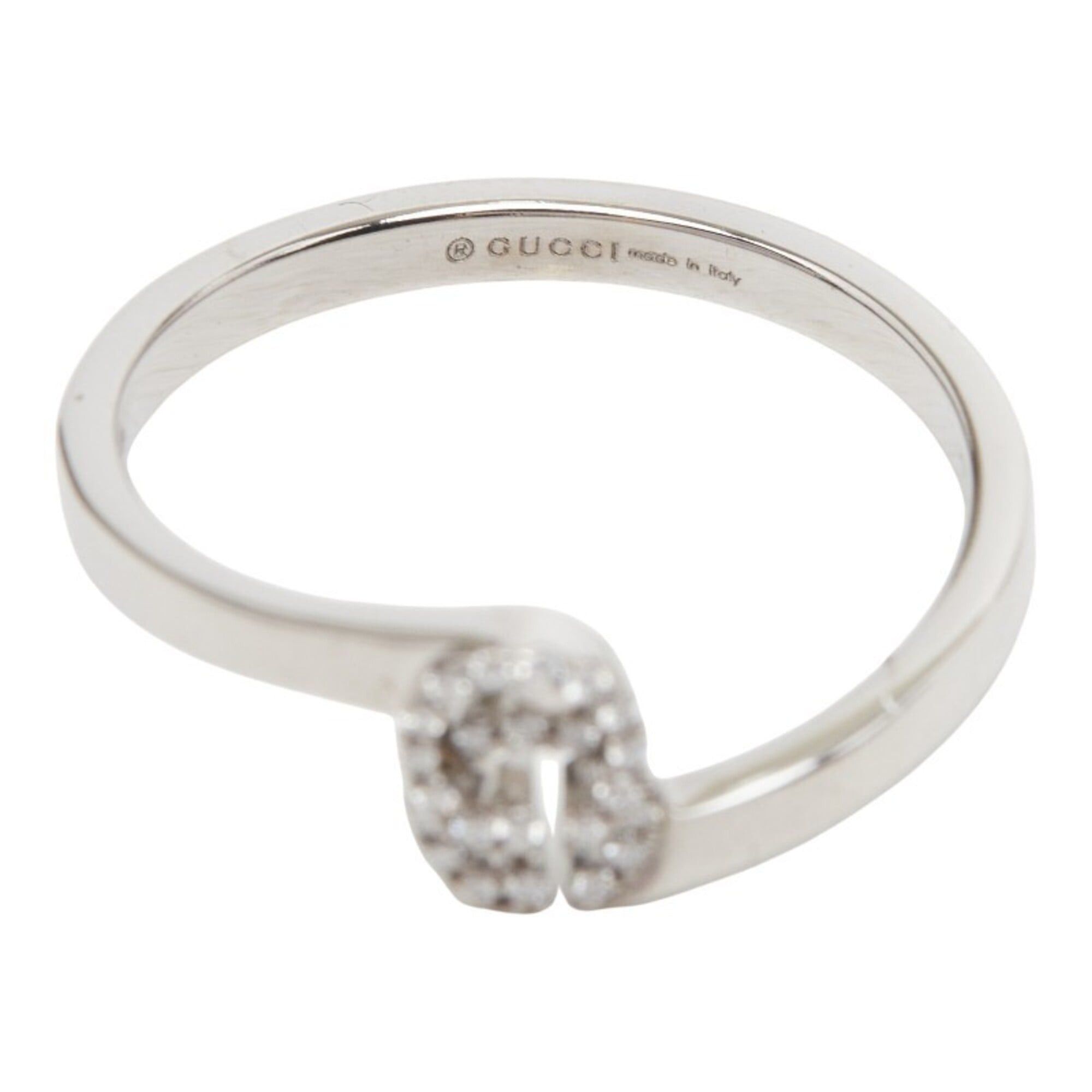 Gucci Gucci GG Running Ring, Size 13, 18KWG White Gold, Diamond, Au 750, Women's, GUCCI Size ONE SIZE - 8 Thumbnail