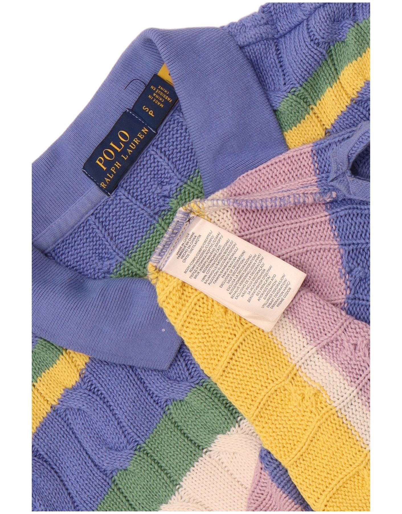 Polo Ralph Lauren Girls 11-12 Years Small Multicoloured Striped Size XXS / US 00 / IT 34 - 3 Thumbnail