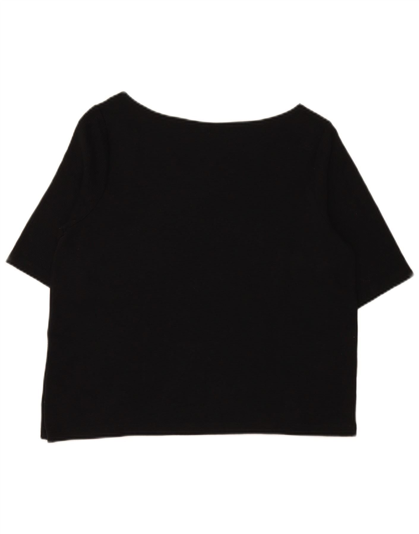 Ralph Lauren Womens Blouse Top UK 16 Large Black Cotton Size M / US 6-8 / IT 42-44 - 2 Thumbnail