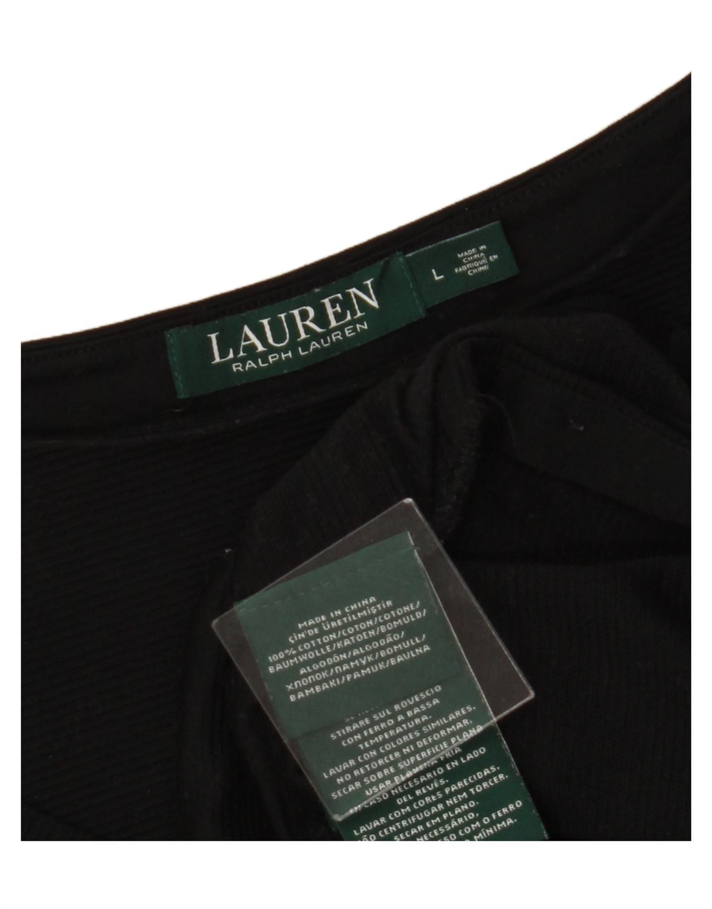 Ralph Lauren Womens Blouse Top UK 16 Large Black Cotton Size M / US 6-8 / IT 42-44 - 3 Thumbnail