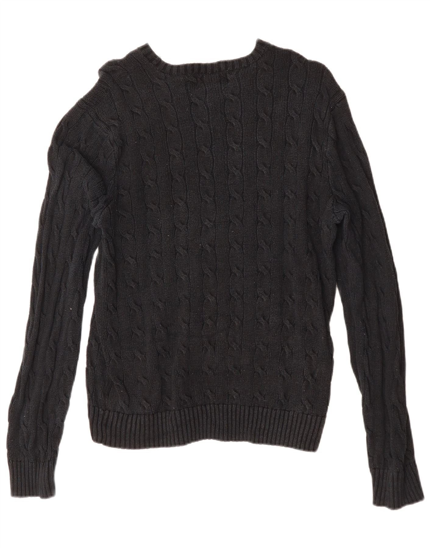 Polo Ralph Lauren Womens Boat Neck Jumper Sweater UK 14 Medium Black Size M / US 6-8 / IT 42-44 - 2 Thumbnail