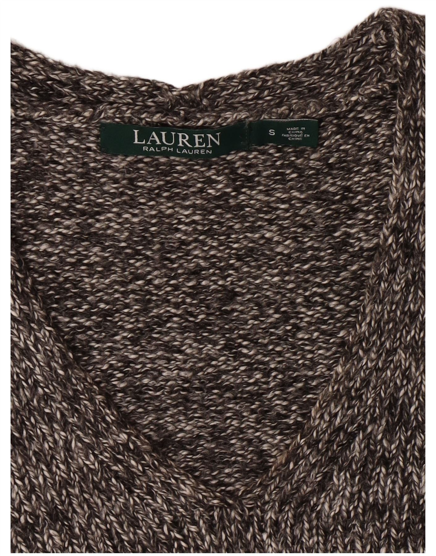 Ralph Lauren Womens V-Neck Jumper Sweater UK 10 Small Grey Flecked Size S / US 4 / IT 40 - 3 Thumbnail