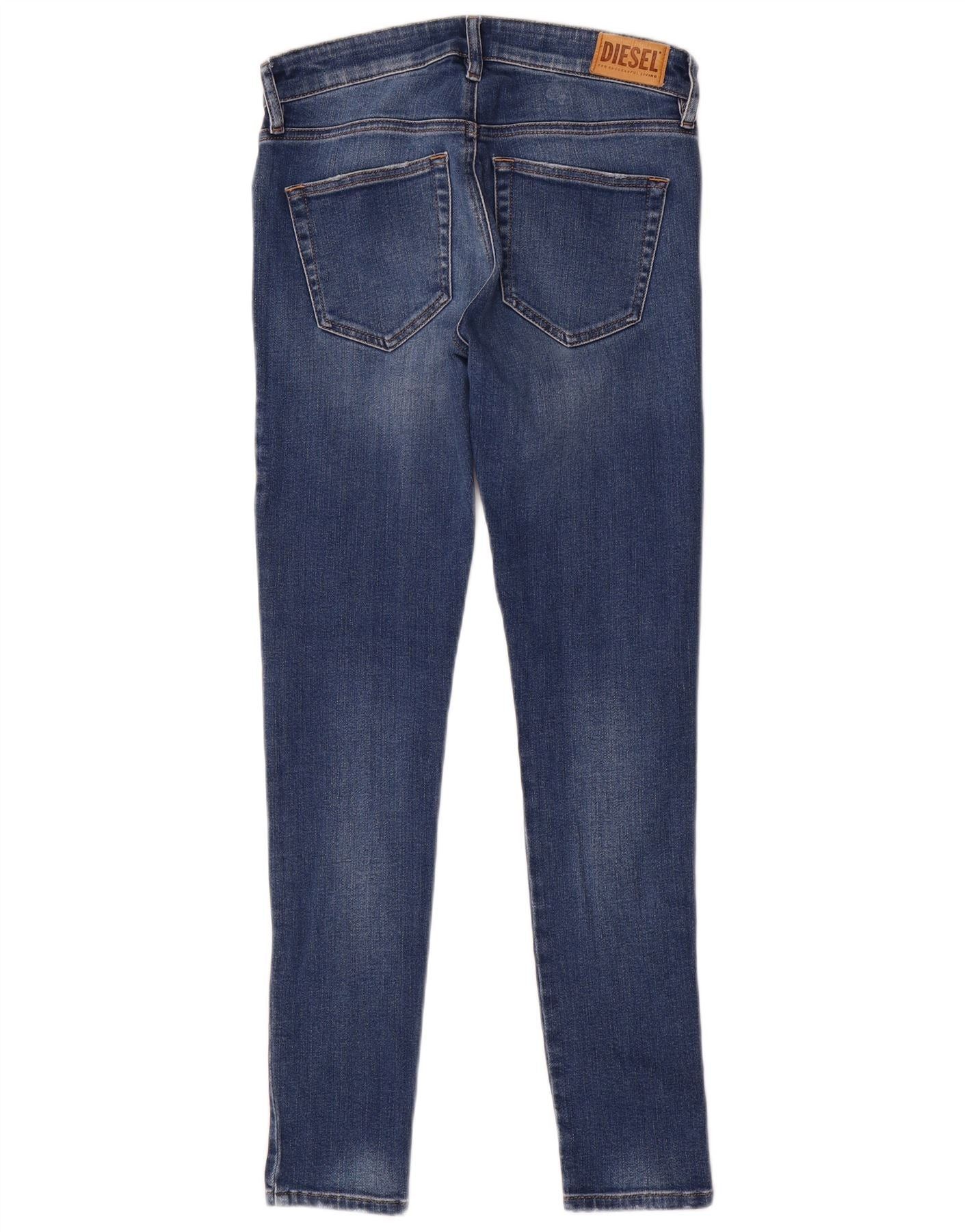 Diesel Womens Slandy Distressed Skinny Jeans W27 L29 Blue Cotton Size 42" / US 20 - 2 Thumbnail