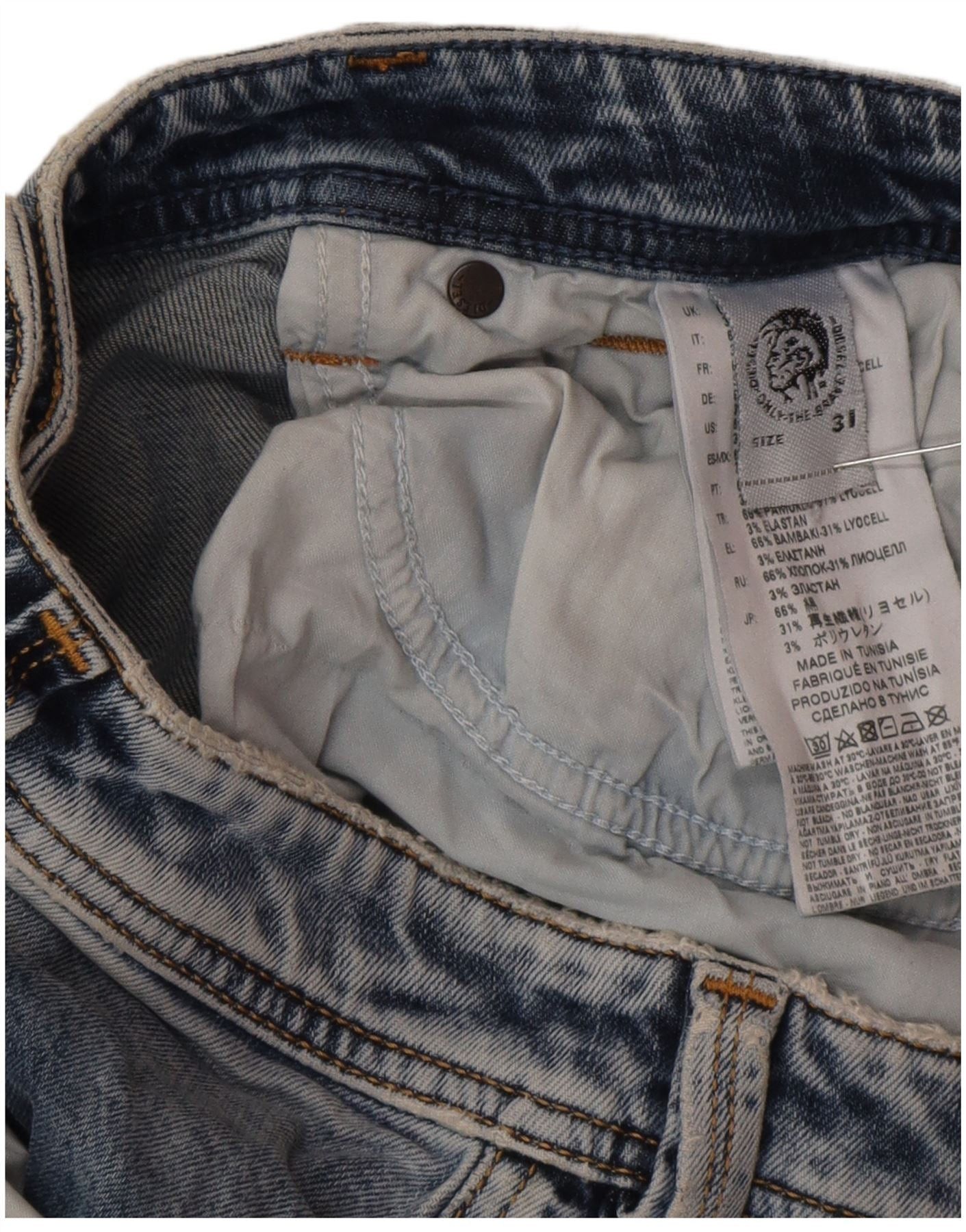 Diesel Mens Straight Jeans W31 L27 Blue Cotton Size US 31 - 6 Thumbnail