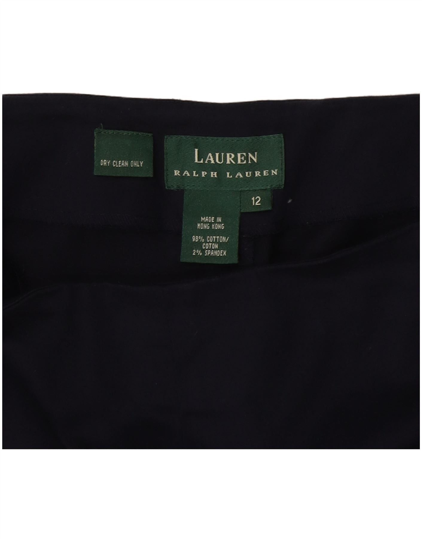 Ralph Lauren Womens Straight Casual Trousers US 12 Large W34 L26 Navy Blu Size 30" / US 8 / IT 44 - 3 Thumbnail