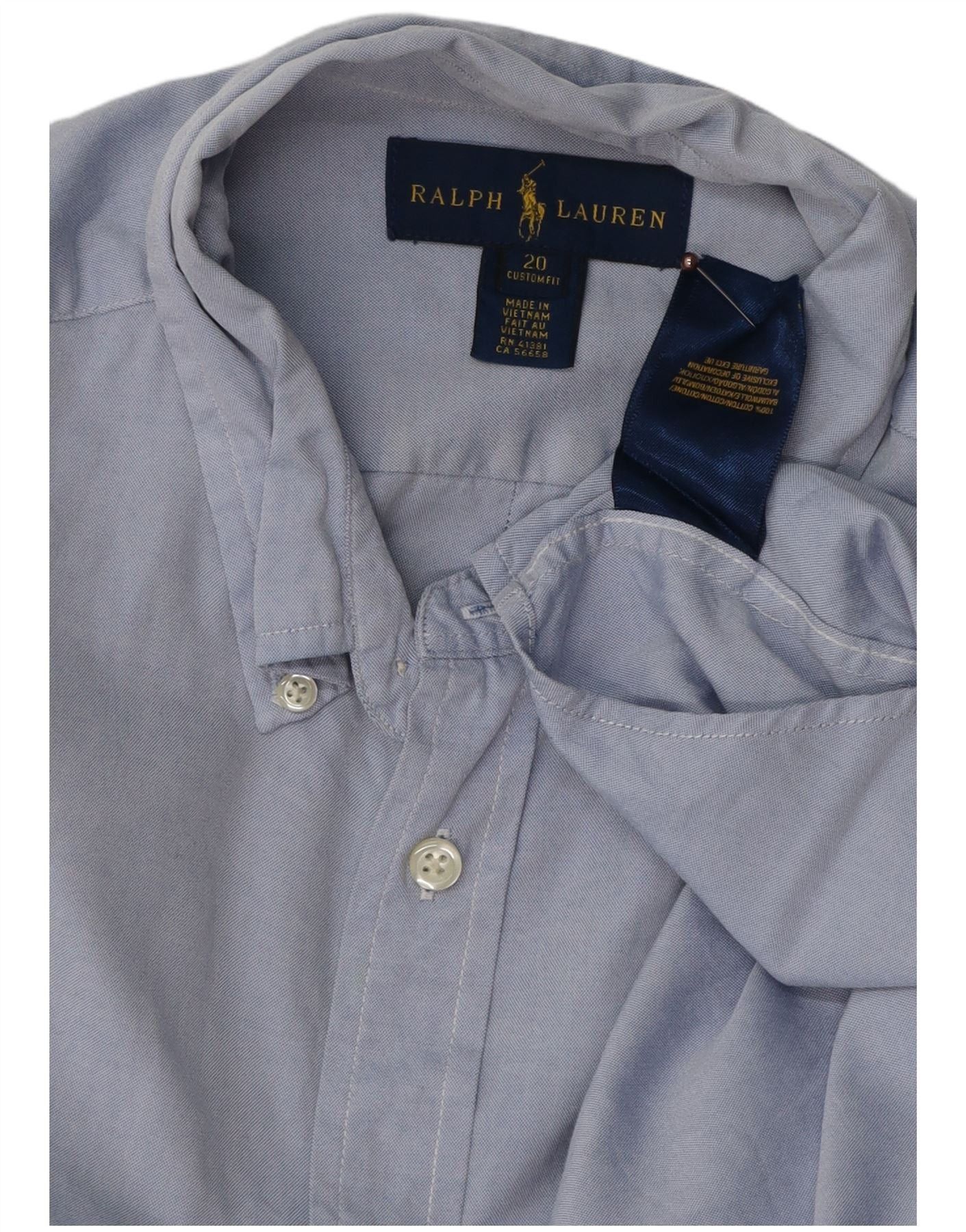 Ralph Lauren Boys Shirt 15-16 Years Blue Cotton Size M / US 6-8 / IT 42-44 - 4 Thumbnail