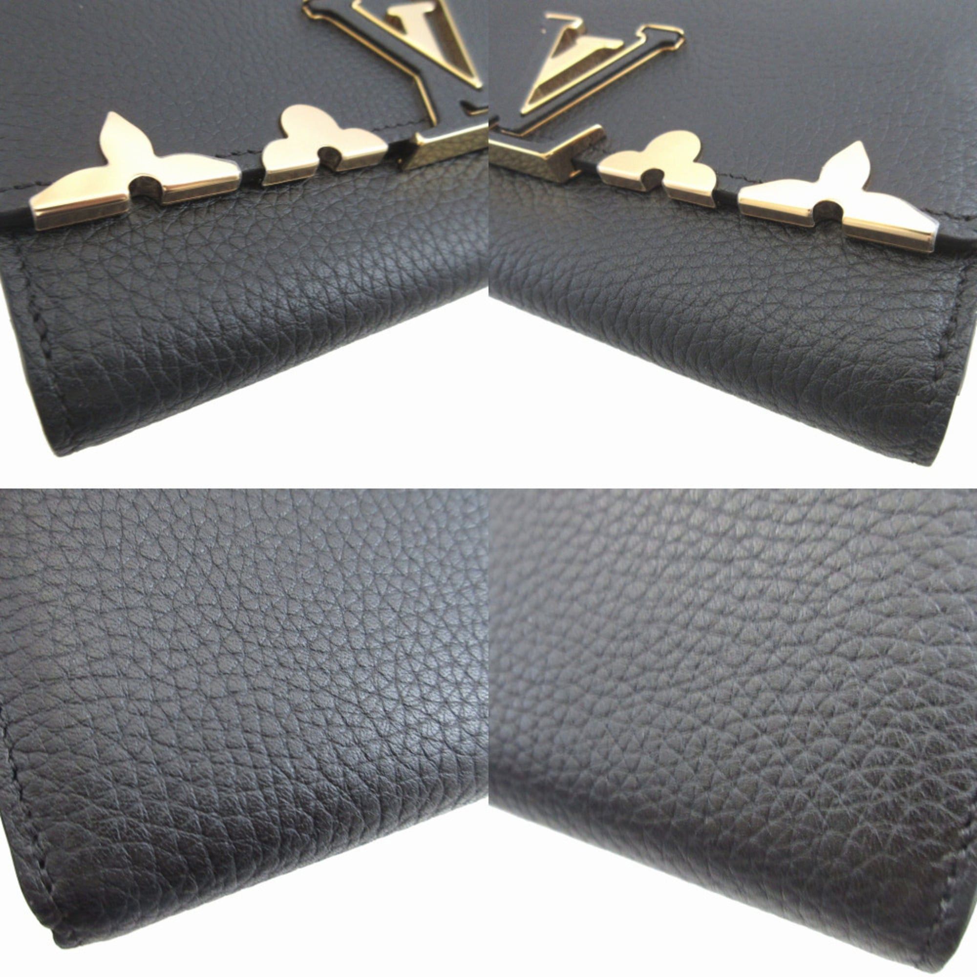 Louis Vuitton Like New Louis Vuitton M64551 Portefeuille Capucines Taurillon Leather Black Bi-fold Long Wallet 0182LOUIS VUITTON Size ONE SIZE - 7 Thumbnail