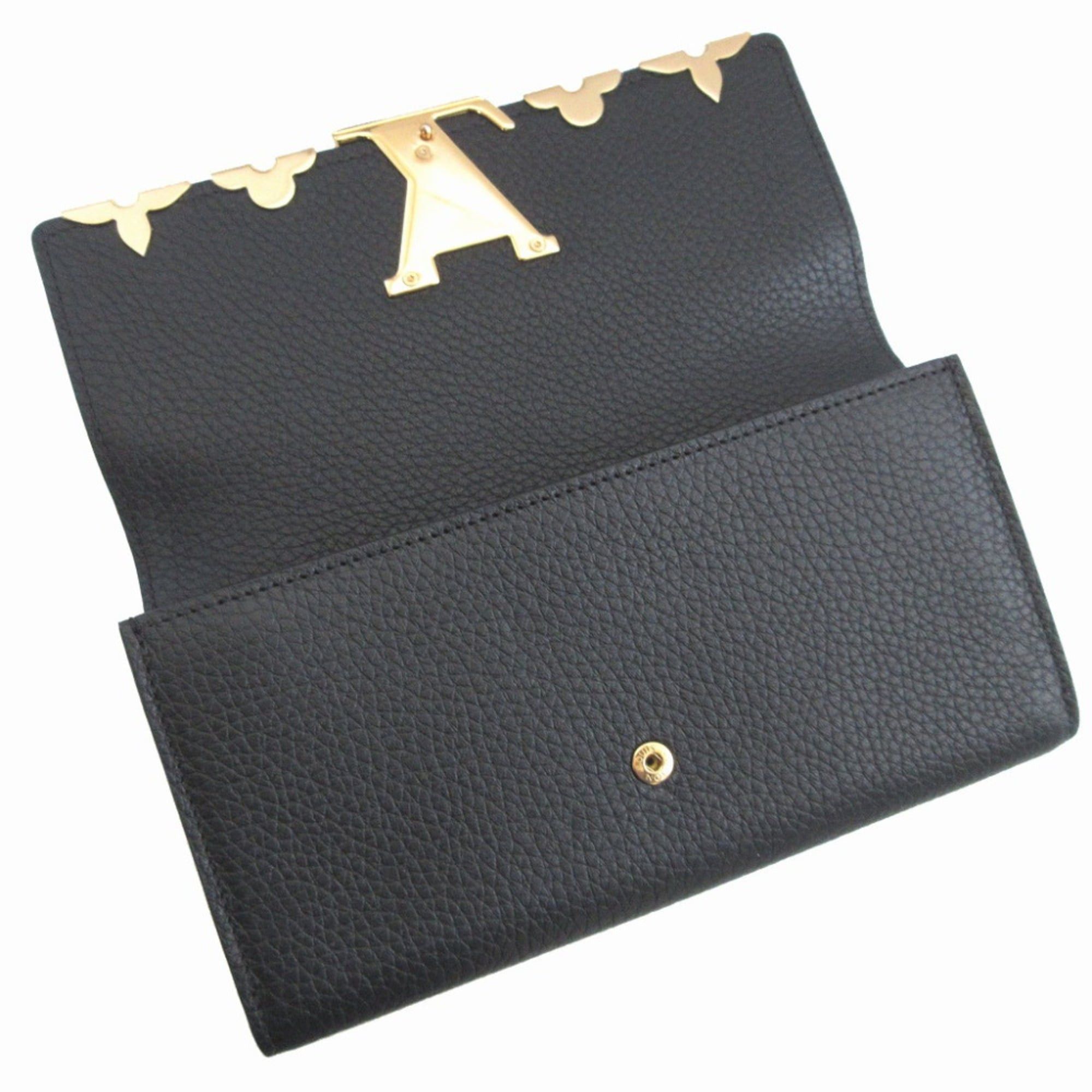 Louis Vuitton Like New Louis Vuitton M64551 Portefeuille Capucines Taurillon Leather Black Bi-fold Long Wallet 0182LOUIS VUITTON Size ONE SIZE - 3 Thumbnail