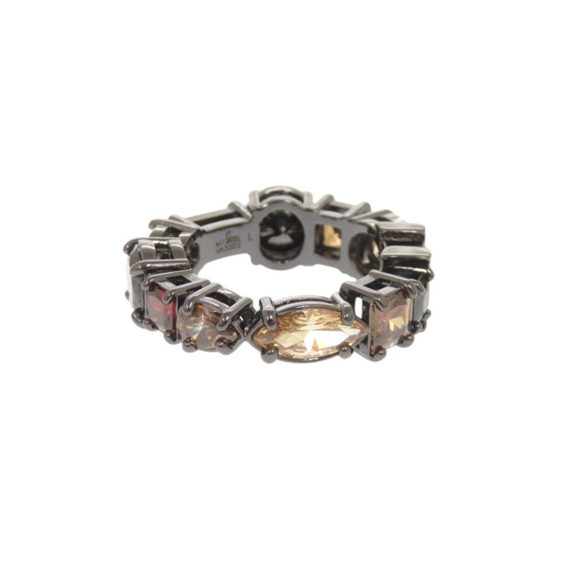 Louis Vuitton Excellent condition Louis Vuitton LV Light M1202L Metal Colored Stone Ring, Size L, Gunmetal, 1514 LOUIS VUITTON Size ONE SIZE - 4 Thumbnail