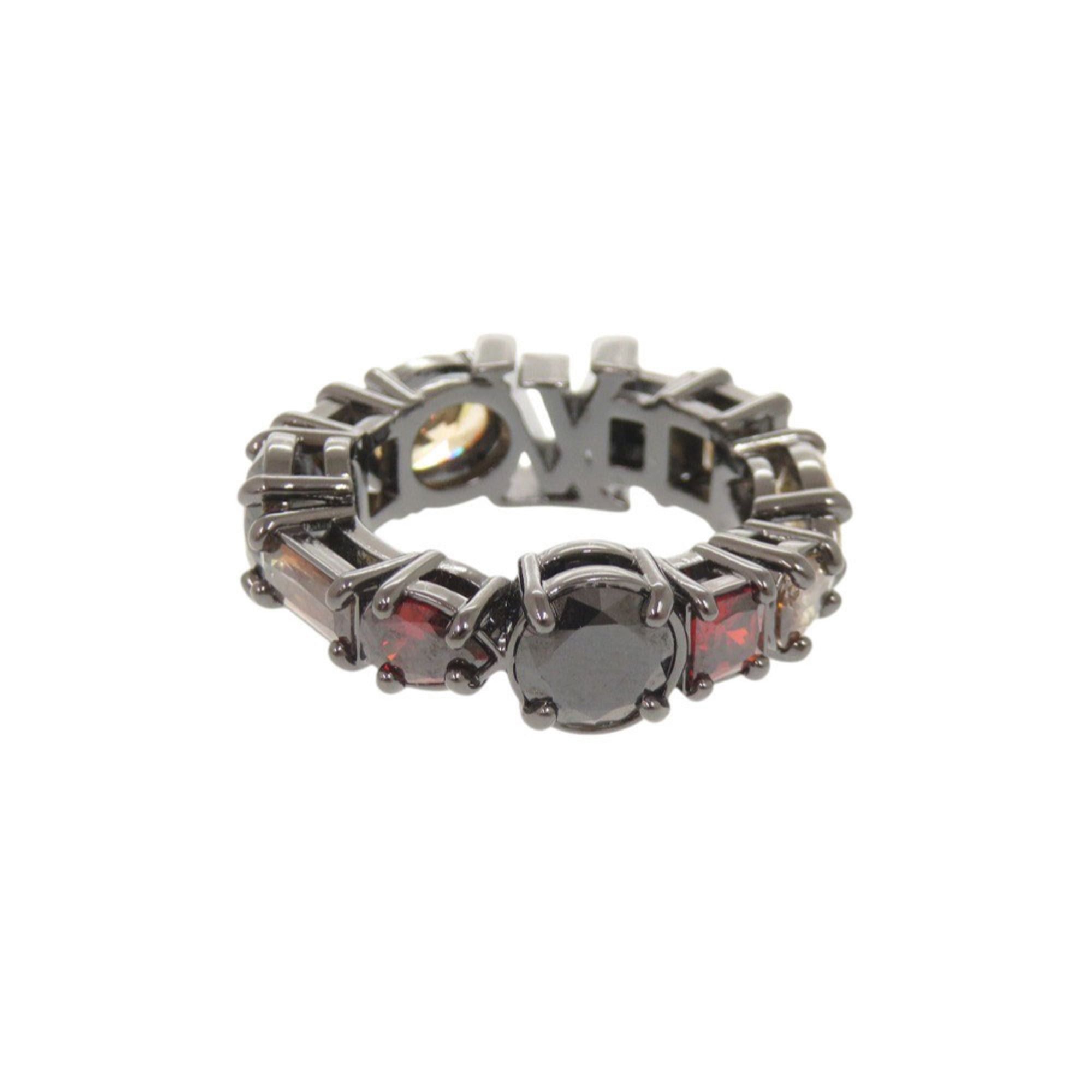 Louis Vuitton Excellent condition Louis Vuitton LV Light M1202L Metal Colored Stone Ring, Size L, Gunmetal, 1514 LOUIS VUITTON Size ONE SIZE - 3 Thumbnail