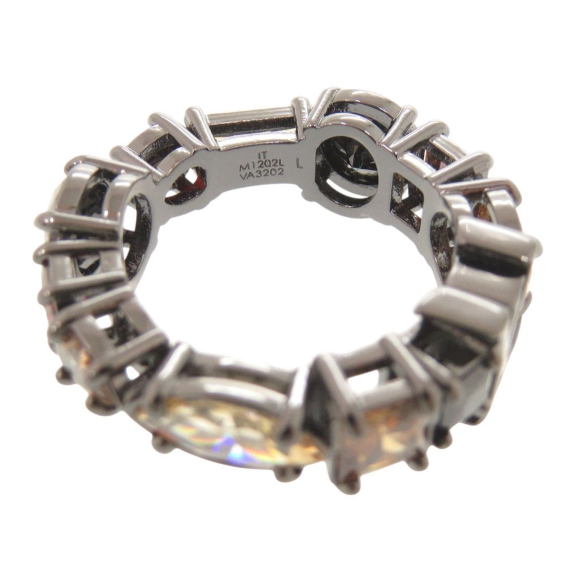 Louis Vuitton Excellent condition Louis Vuitton LV Light M1202L Metal Colored Stone Ring, Size L, Gunmetal, 1514 LOUIS VUITTON Size ONE SIZE - 5 Thumbnail