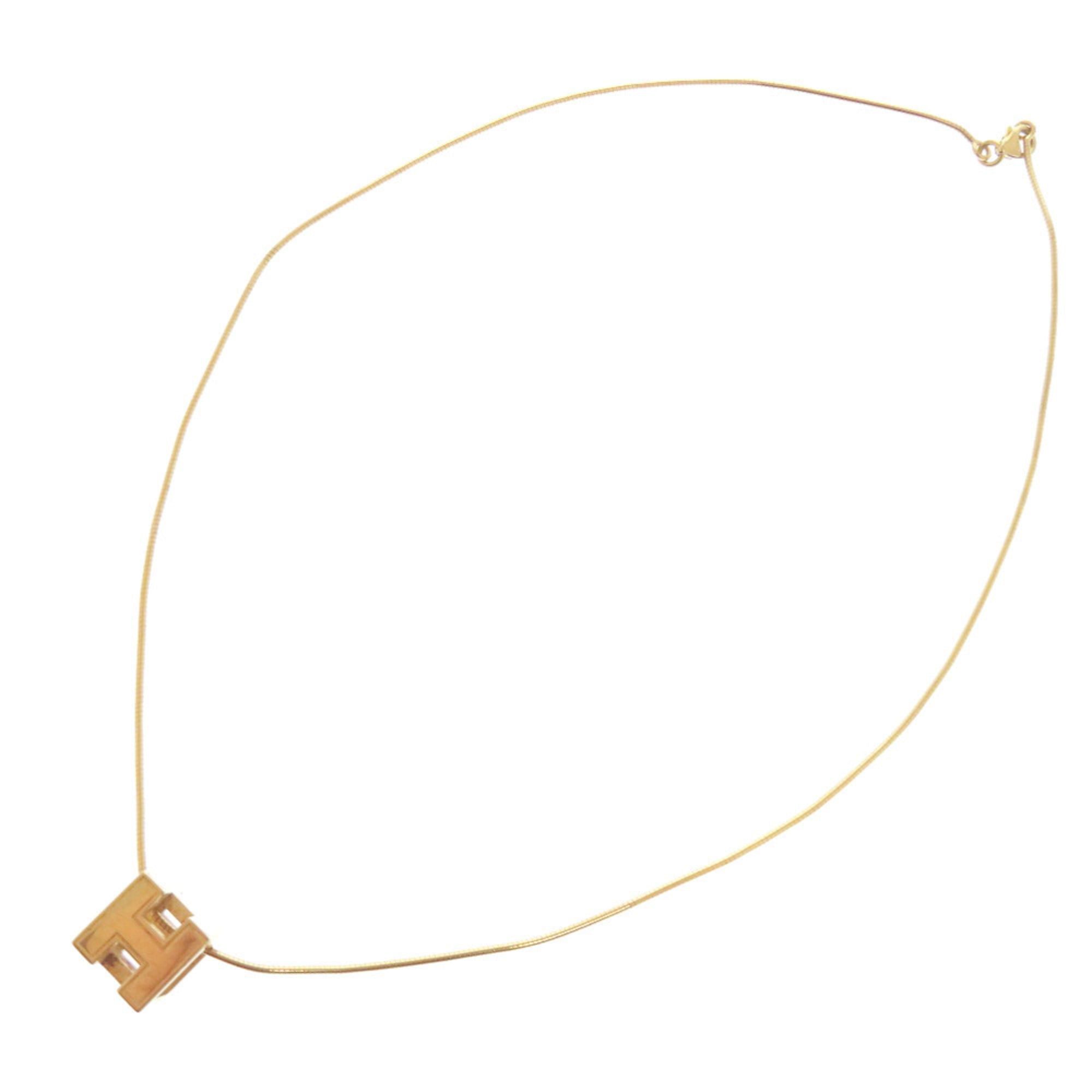 Hermes Excellent condition Hermes Cage d'H H-Cube 143211F Metal Ivory Necklace 1242 HERMES Size ONE SIZE - 3 Thumbnail