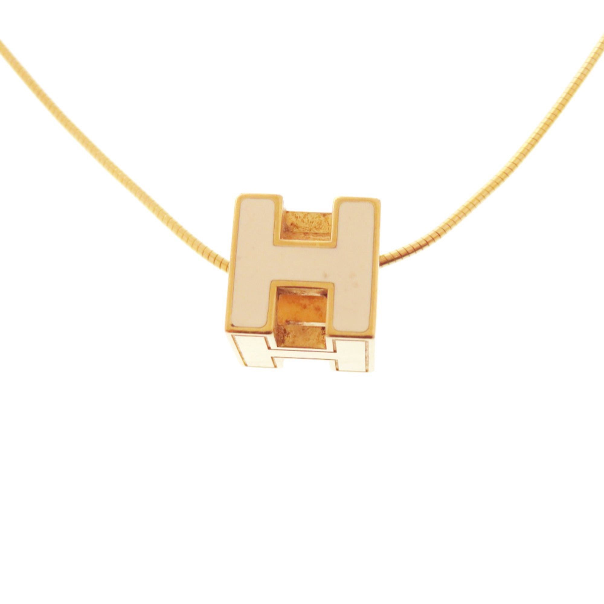 Hermes Excellent condition Hermes Cage d'H H-Cube 143211F Metal Ivory Necklace 1242 HERMES Size ONE SIZE - 6 Thumbnail