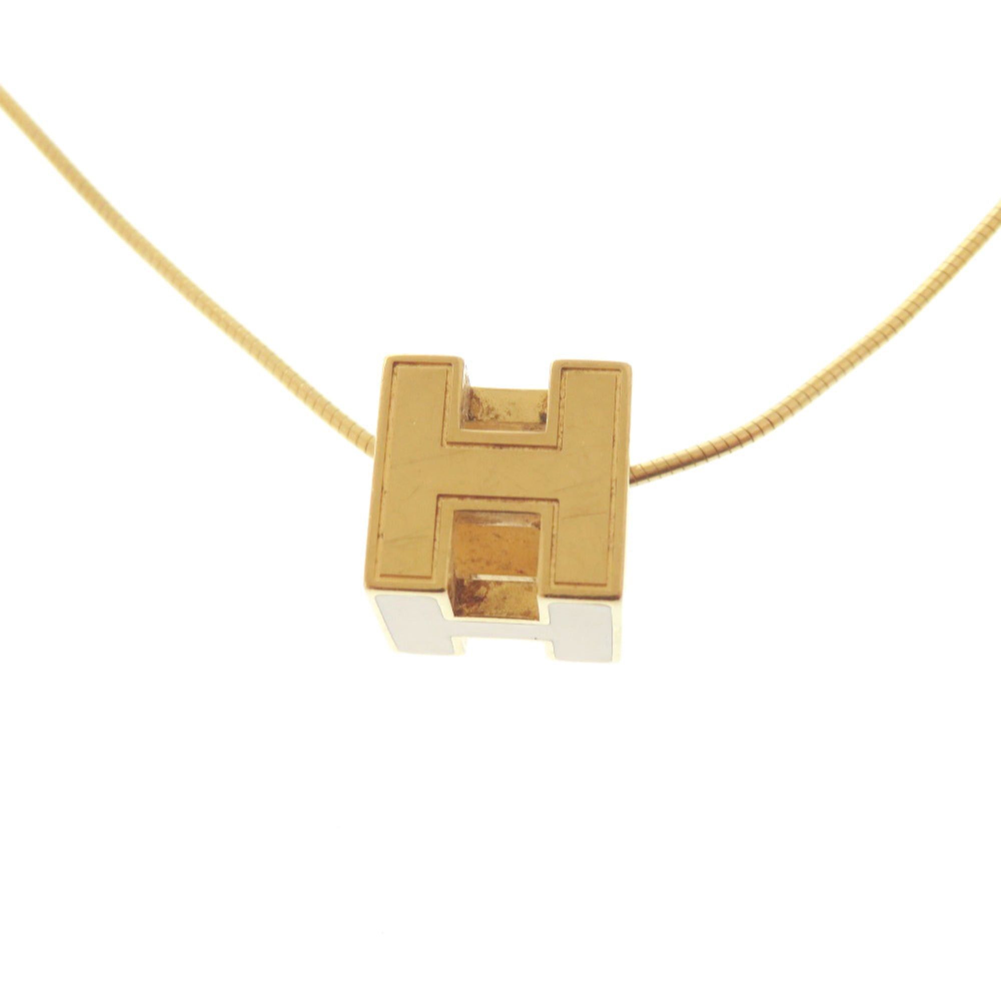 Hermes Excellent condition Hermes Cage d'H H-Cube 143211F Metal Ivory Necklace 1242 HERMES Size ONE SIZE - 5 Thumbnail