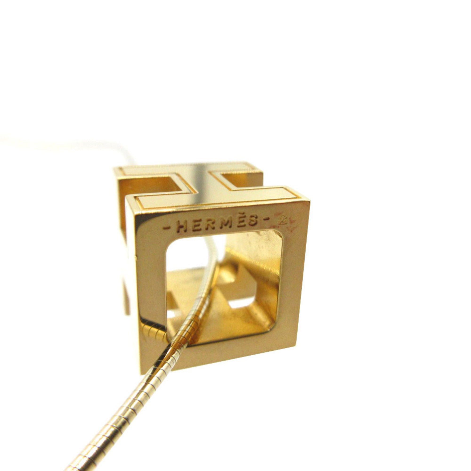 Hermes Excellent condition Hermes Cage d'H H-Cube 143211F Metal Ivory Necklace 1242 HERMES Size ONE SIZE - 4 Thumbnail